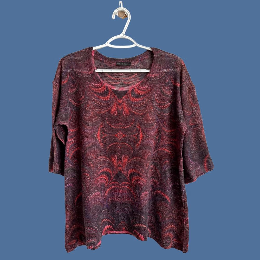 Vintage Nally And Millie Paisley Sweater Womens L USA Artsy Short Sleeve Size L / US 10 / IT 46 - 1 Thumbnail