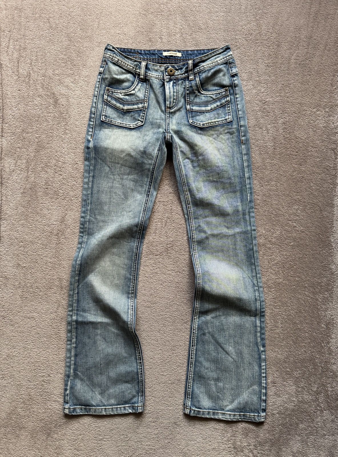 Japanese Brand Flared Crazy Jeans Y2K Washed Denim LGB ifsixwasnine vibe Size US 28 / EU 44 - 2 Thumbnail