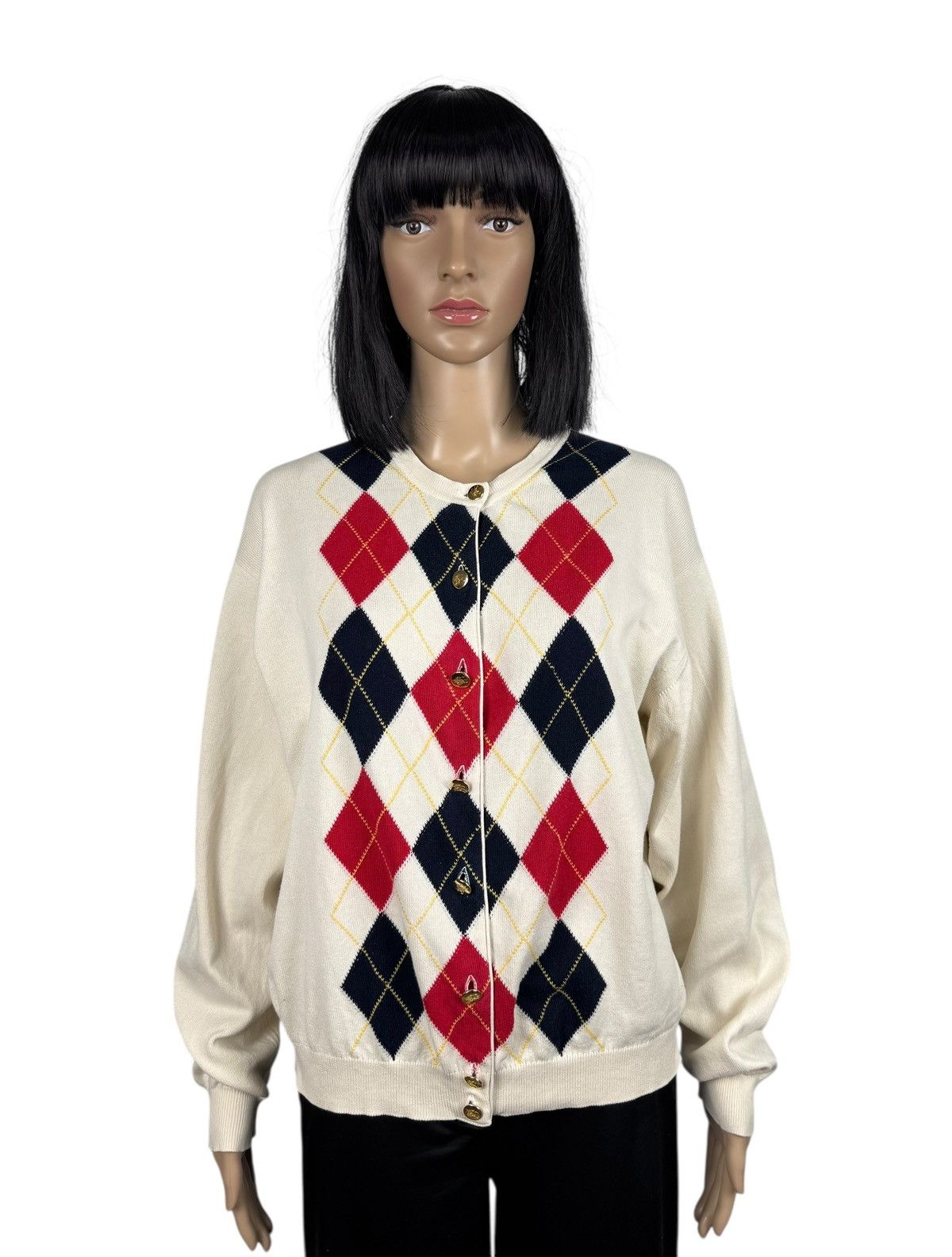 Burberry Vintage Burberrys Check Cardigan Button Up size 42