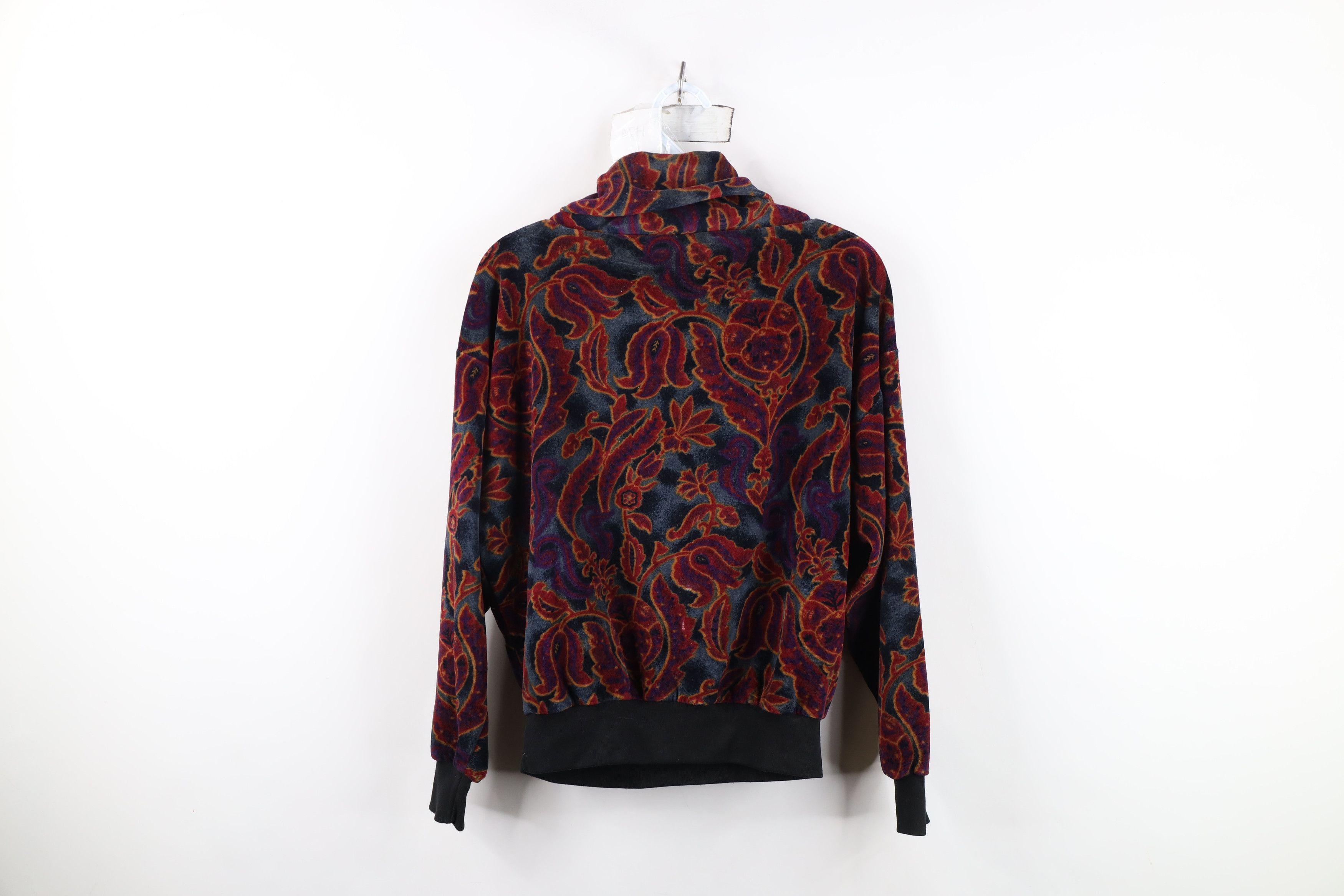 Vintage Vintage 90s Y2K Babydoll Velour Paisley Turtleneck Sweater Size S / US 4 / IT 40 - 11 Thumbnail