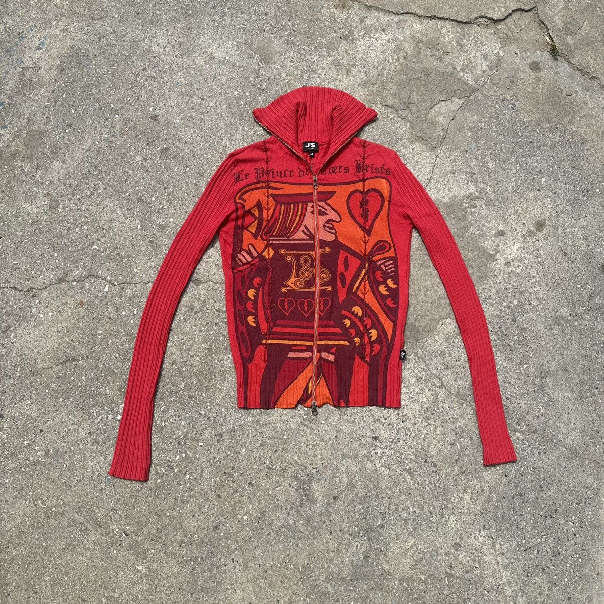 Hysteric Glamour × If Six Was Nine × Jean Paul Gaultier ♥️RARE Jack Of Heart 2Zip-Up Sweater Jean Paul Gaultier Style Size M / US 6-8 / IT 42-44 - 1 Thumbnail