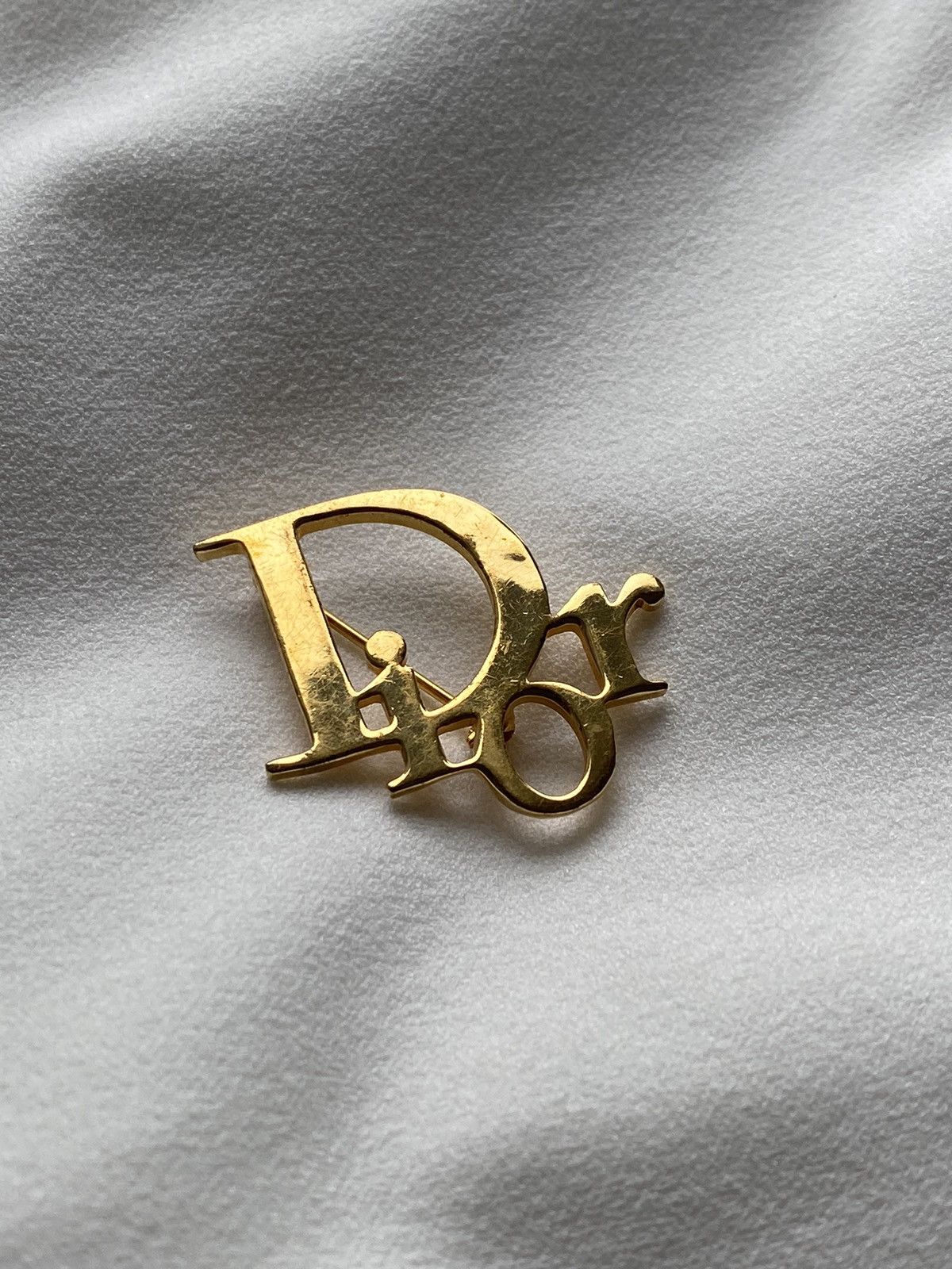 Dior Dior vintage oblique logo brooch pin gold Size ONE SIZE - 2 Thumbnail