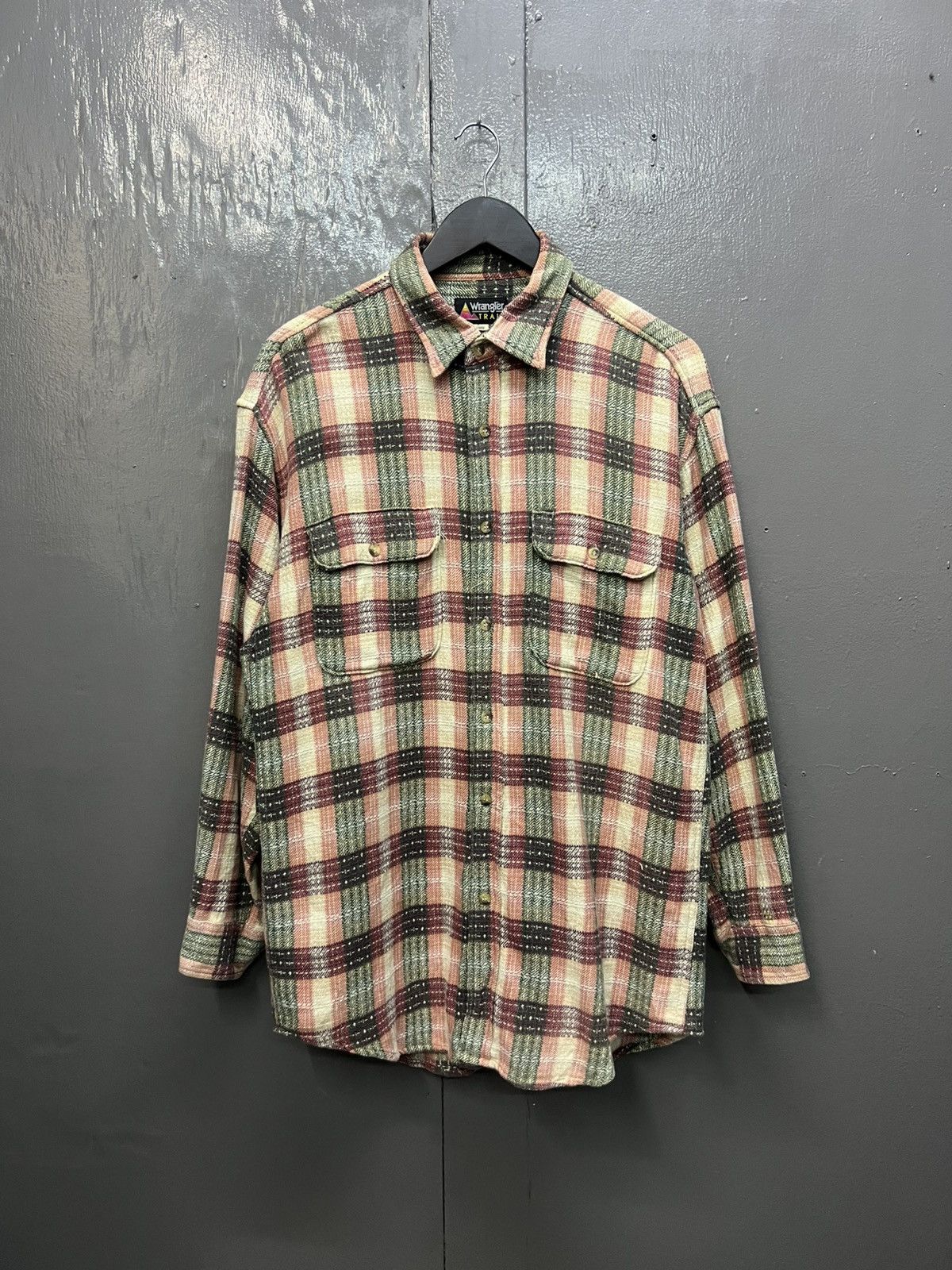 Vintage Wrangler Trail Flannel Shirt Size US L / EU 52-54 / 3 - 1 Thumbnail