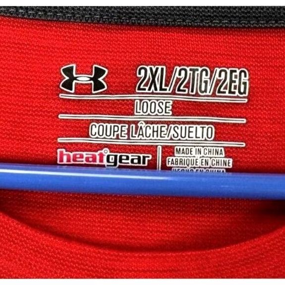 Under Armour Under Armour HeatGear T-Shirt Red 2XL Adult Mens Short Sleeve Crew Neck Athletic Loose Activewear Size US XXL / EU 58 / 5 - 3 Thumbnail