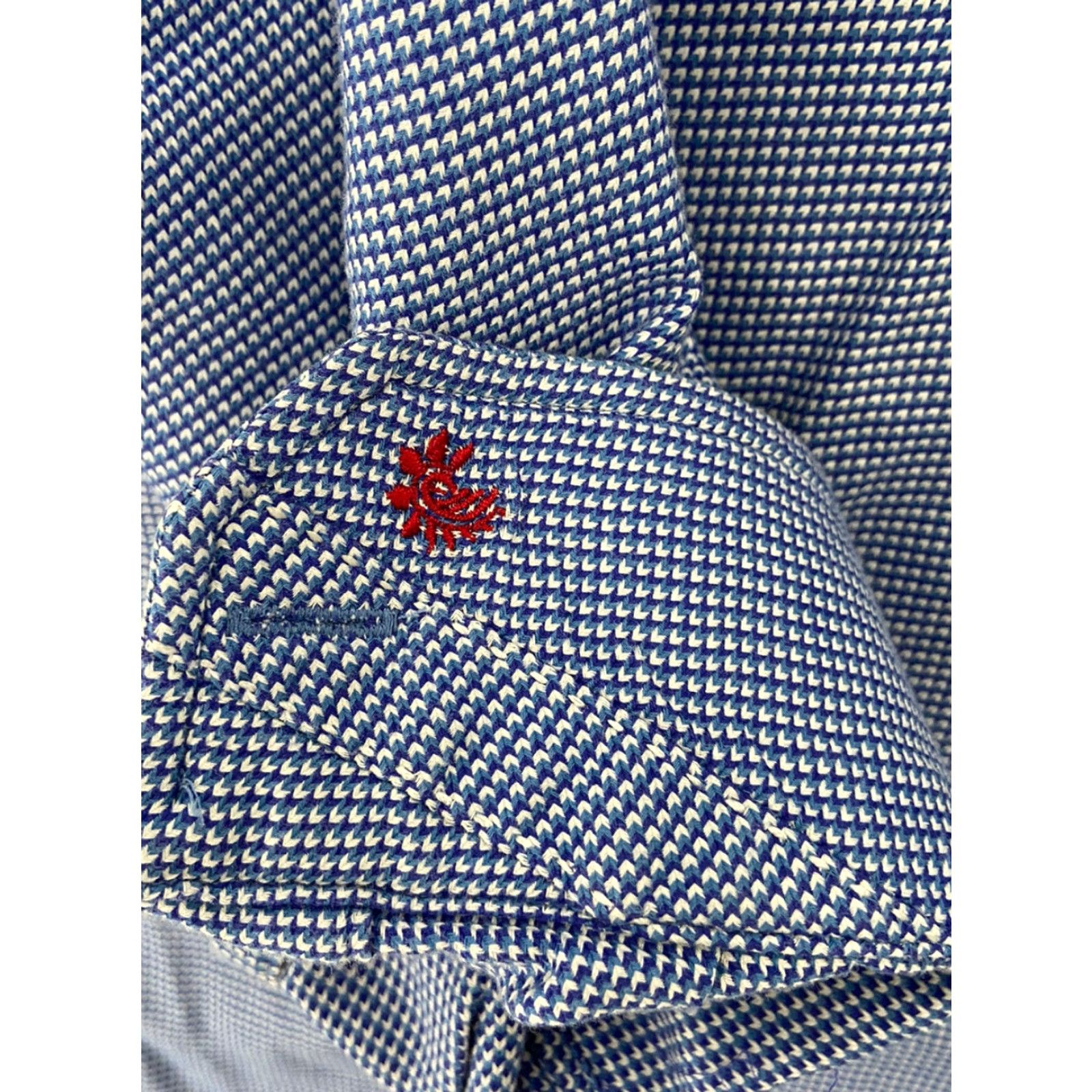 Robert Graham Robert Graham Shirt Adult 42/16.5 Blue 3D Pattern Button-Front Long Sleeve Mens Colorful Logo 100% Cotton Regular Fit Size US L / EU 52-54 / 3 - 7 Thumbnail