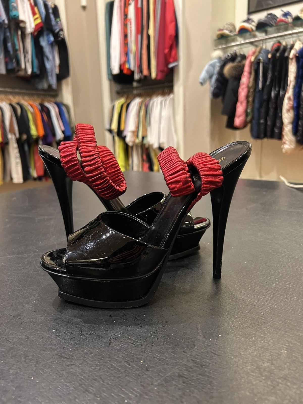 Saint Laurent Paris Saint Laurent Paris Double Wrap Heels Size US 10 / IT 40 - 1 Thumbnail