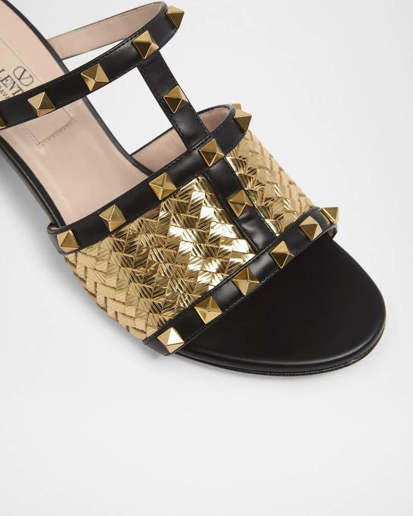 Valentino os11x0126 Nappa Leather Slide Sandals in Black/Gold Size US 9 / IT 39 - 4 Thumbnail
