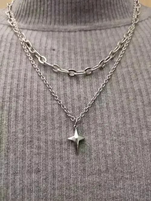 Jewelry Cross Titanium Steel Necklace Chain in Silver, Men's