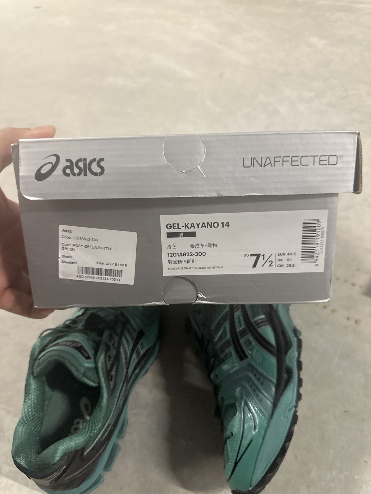 Asics ASICS Gel-Kayano 14 “Posy Green/Bottle Green” – Size US 7.5 Size US 7.5 / EU 40-41 - 4 Thumbnail