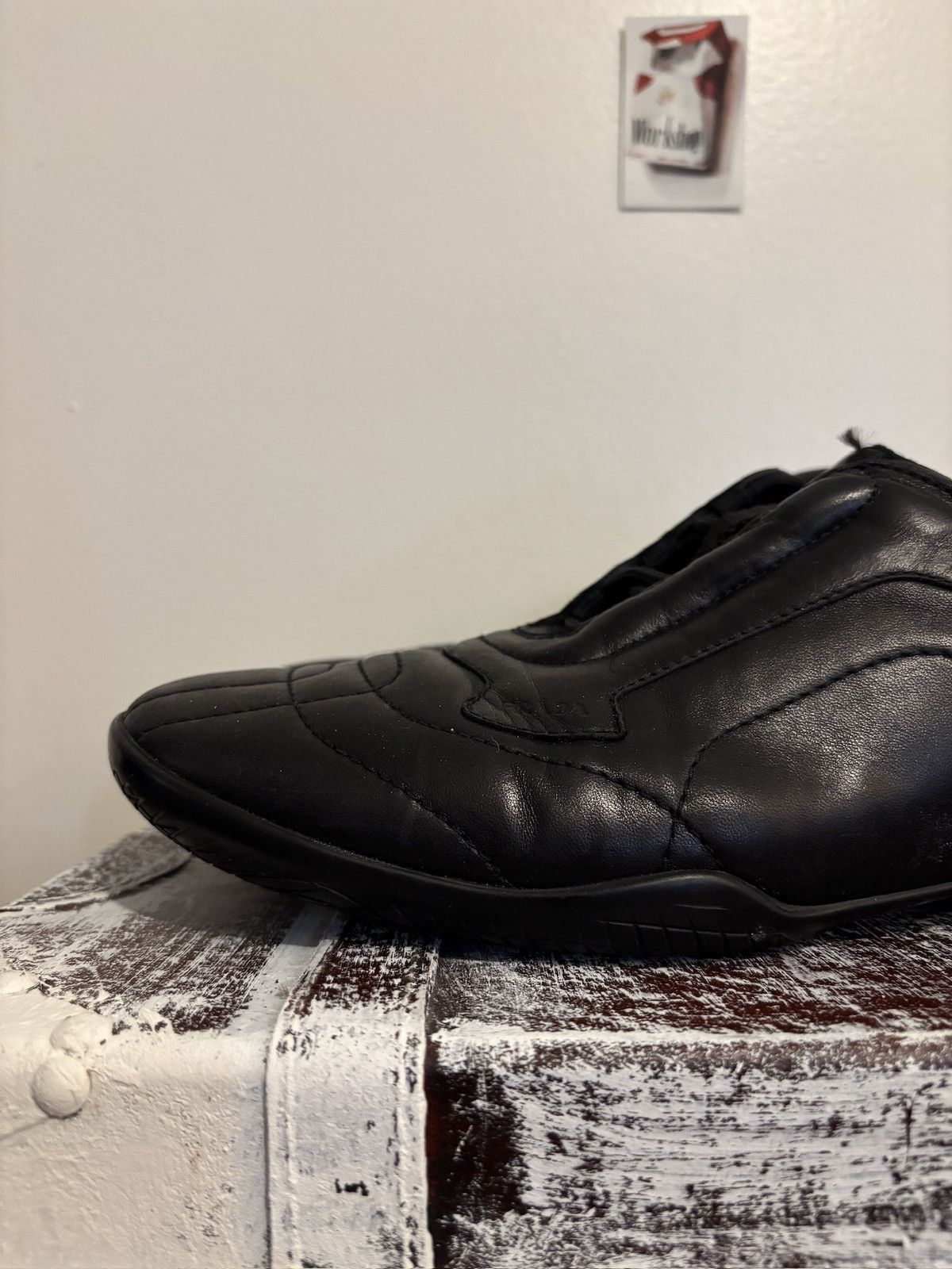 Prada Prada s/s2000 Square Toe Leather Luxury Trainers (damaged) Size US 12 / EU 45 - 8 Thumbnail