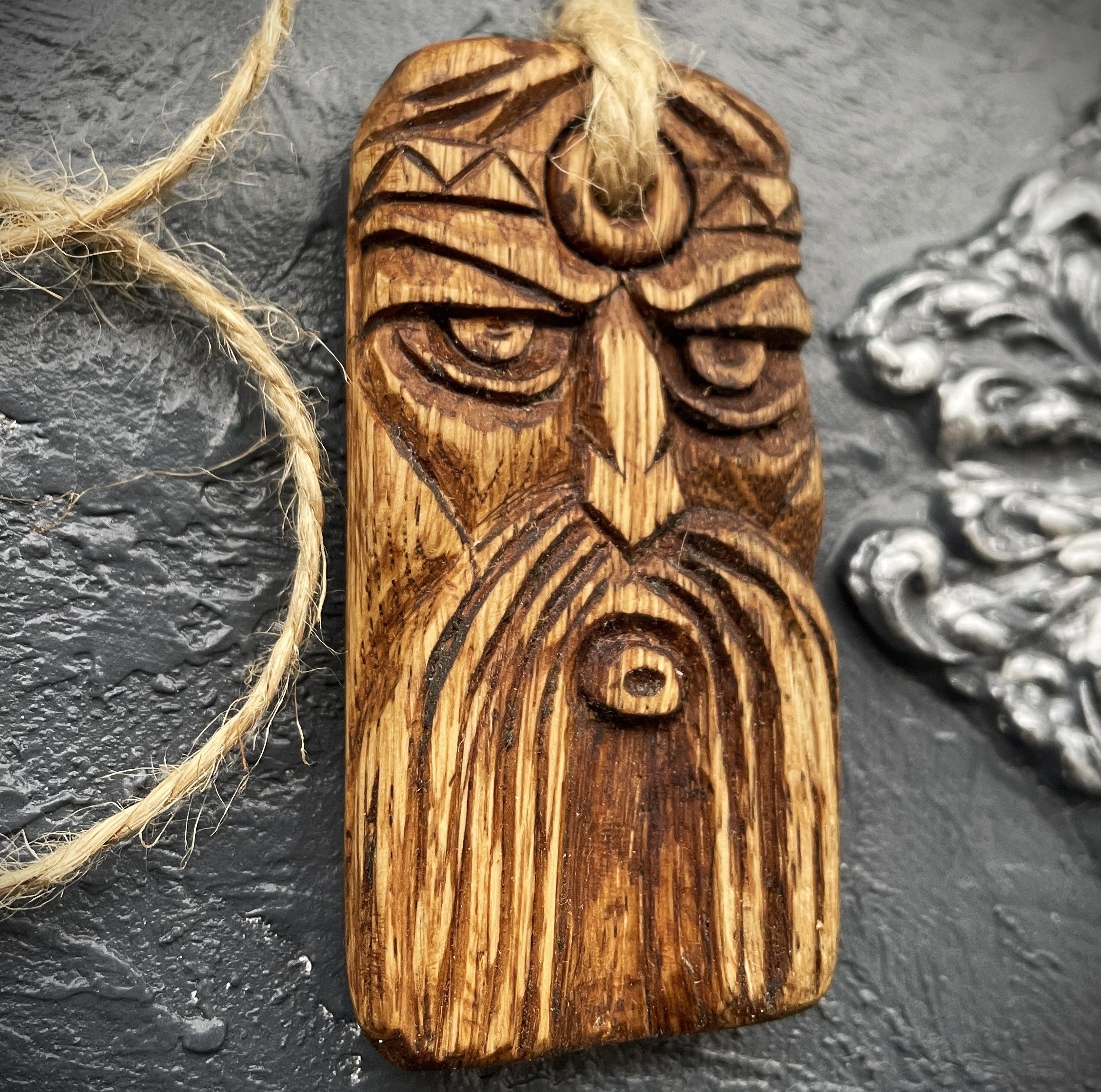 Other Viking Thor Wooden Pendant Hand Carved Norse Necklace Size ONE SIZE - 2 Thumbnail
