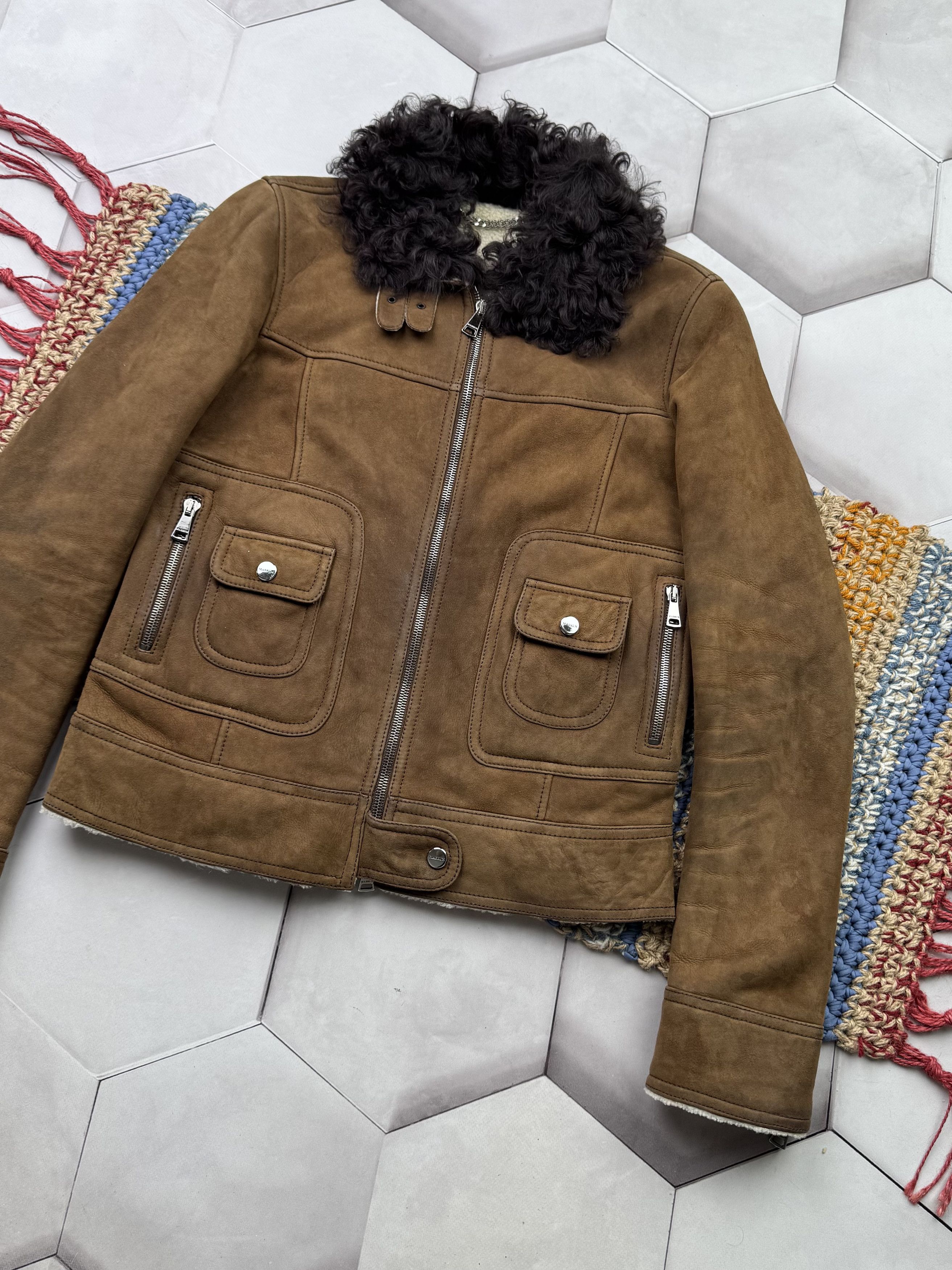 Japanese Brand Vintage Real Sheepskin Cropped Jacket (E4) Size S / US 4 / IT 40 - 3 Thumbnail