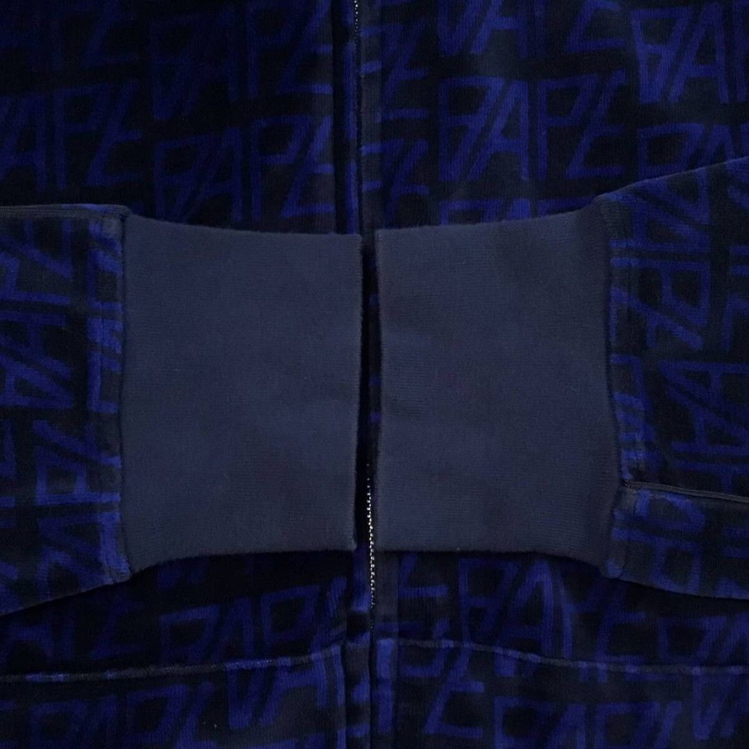 Bape BAPE Logo Monogram Velour Shark Full Zip Hoodie APE Size US XL / EU 56 / 4 - 6 Thumbnail