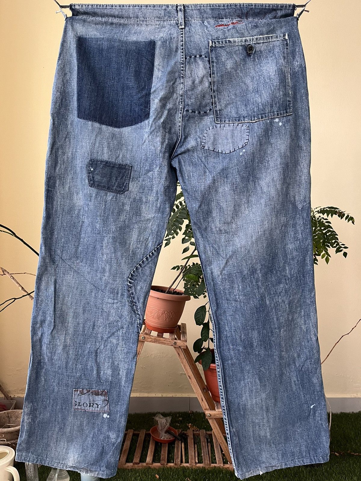 Ralph Lauren 💥 Ralph Lauren Repaired Boro Patchwork Naval Pants Size US 42 / EU 58 - 6 Thumbnail