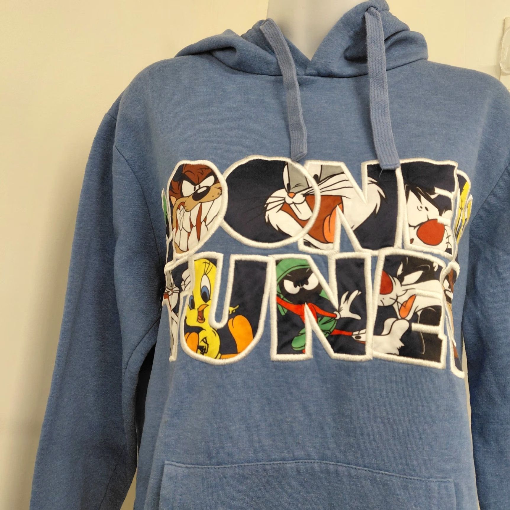 Vintage Six Flags Looney Tunes Hoodie Unisex Medium Blue Graphic Cartoon Pullover Taz Hoodie Pullover Cartoon Six Flags Mens Boys? Size US M / EU 48-50 / 2 - 4 Thumbnail