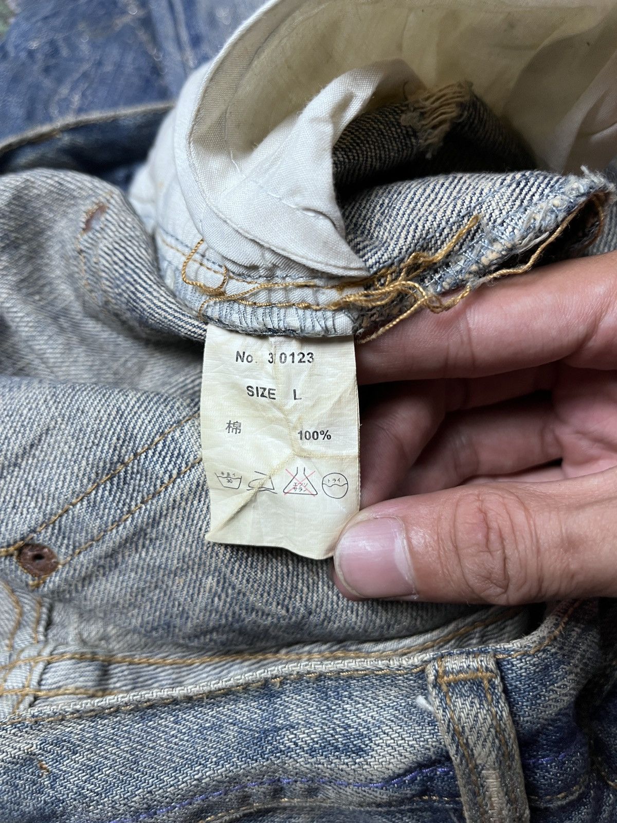 Japanese Brand Midas Distressed Crash flare demin Size US 30 / EU 46 - 7 Thumbnail