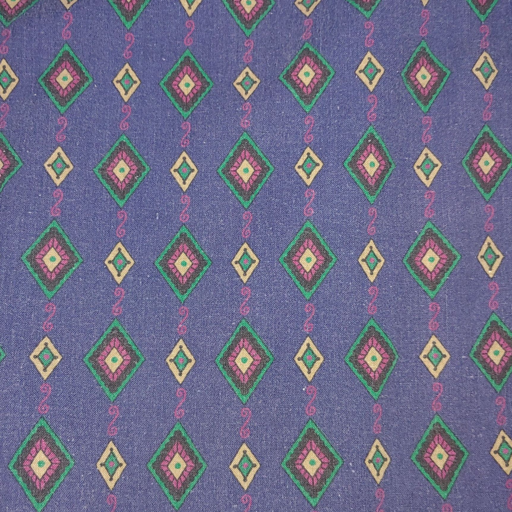 Vintage VINTAGE Palmetto's Shirt Men L Blue 100% Cotton Long Sleeve Geometric Diamond Button-Up 1990s 90s Regular Fit Size US L / EU 52-54 / 3 - 7 Thumbnail