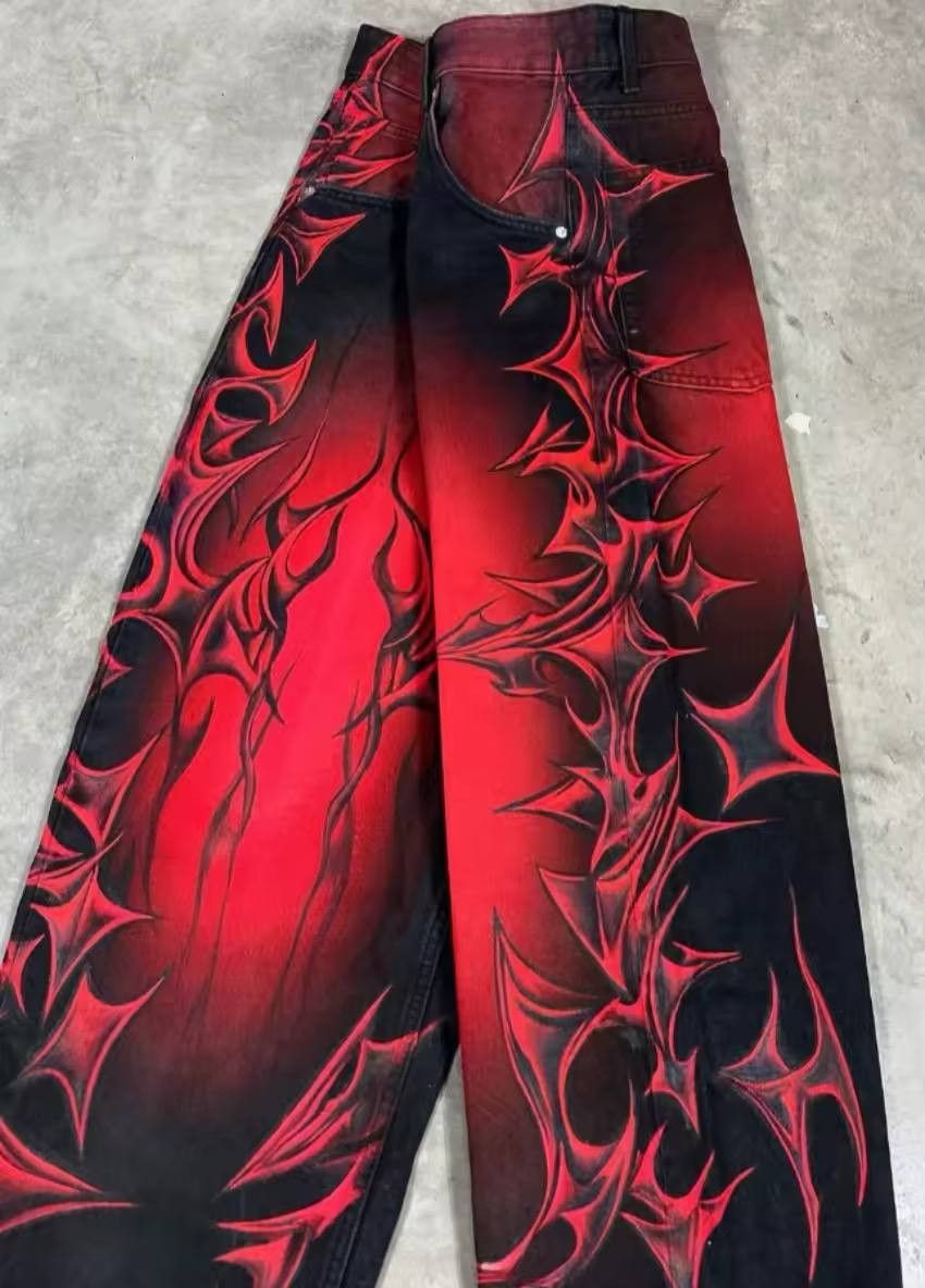 Japanese Brand × Vintage jeans with a unique retro rock print Size US 36 / EU 52 - 4 Thumbnail
