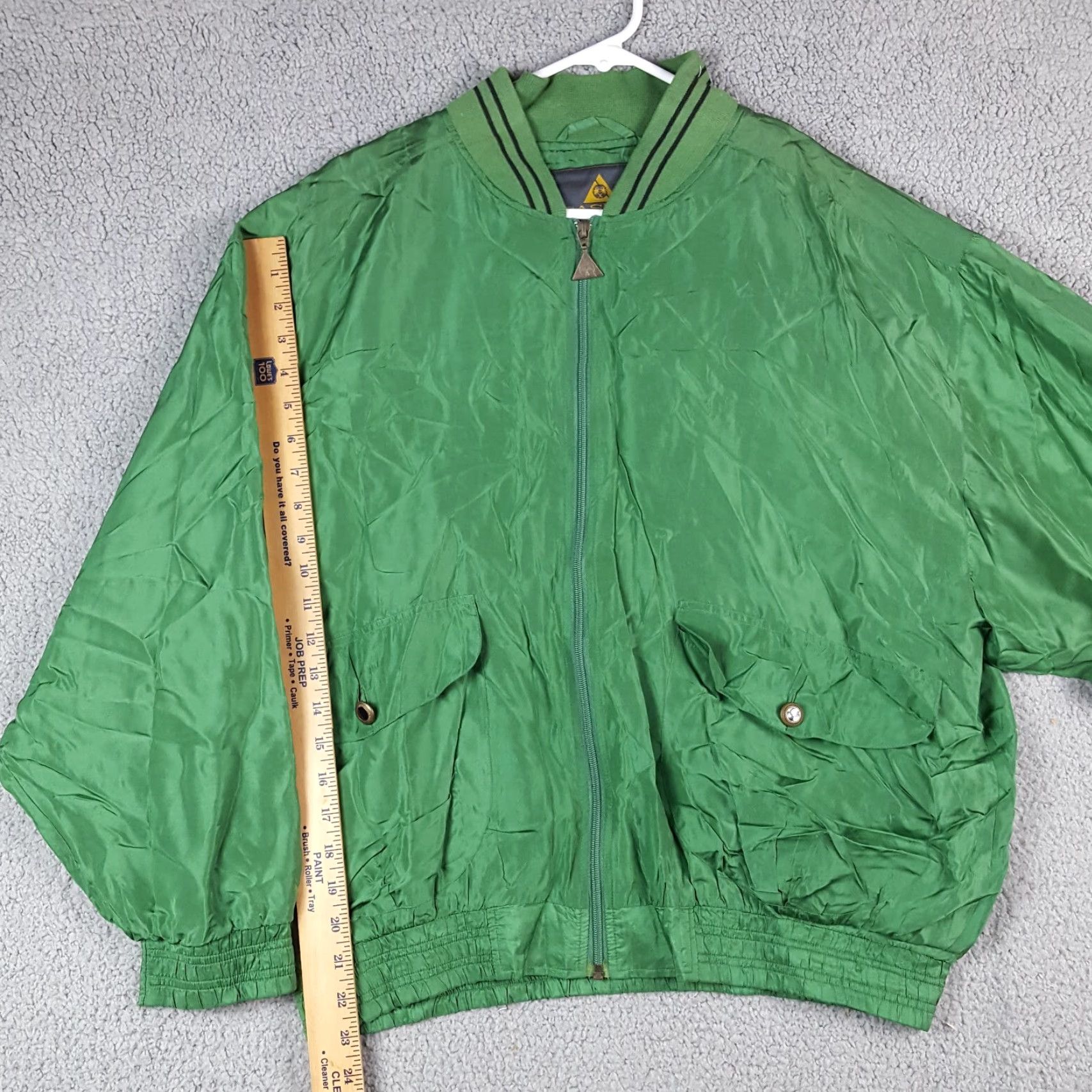 Etro VINTAGE Casual Isle 100% Silk Windbreaker Jacket Women's Size L Green Retro Zip Up 80s 90s Size L / US 10 / IT 46 - 8 Thumbnail