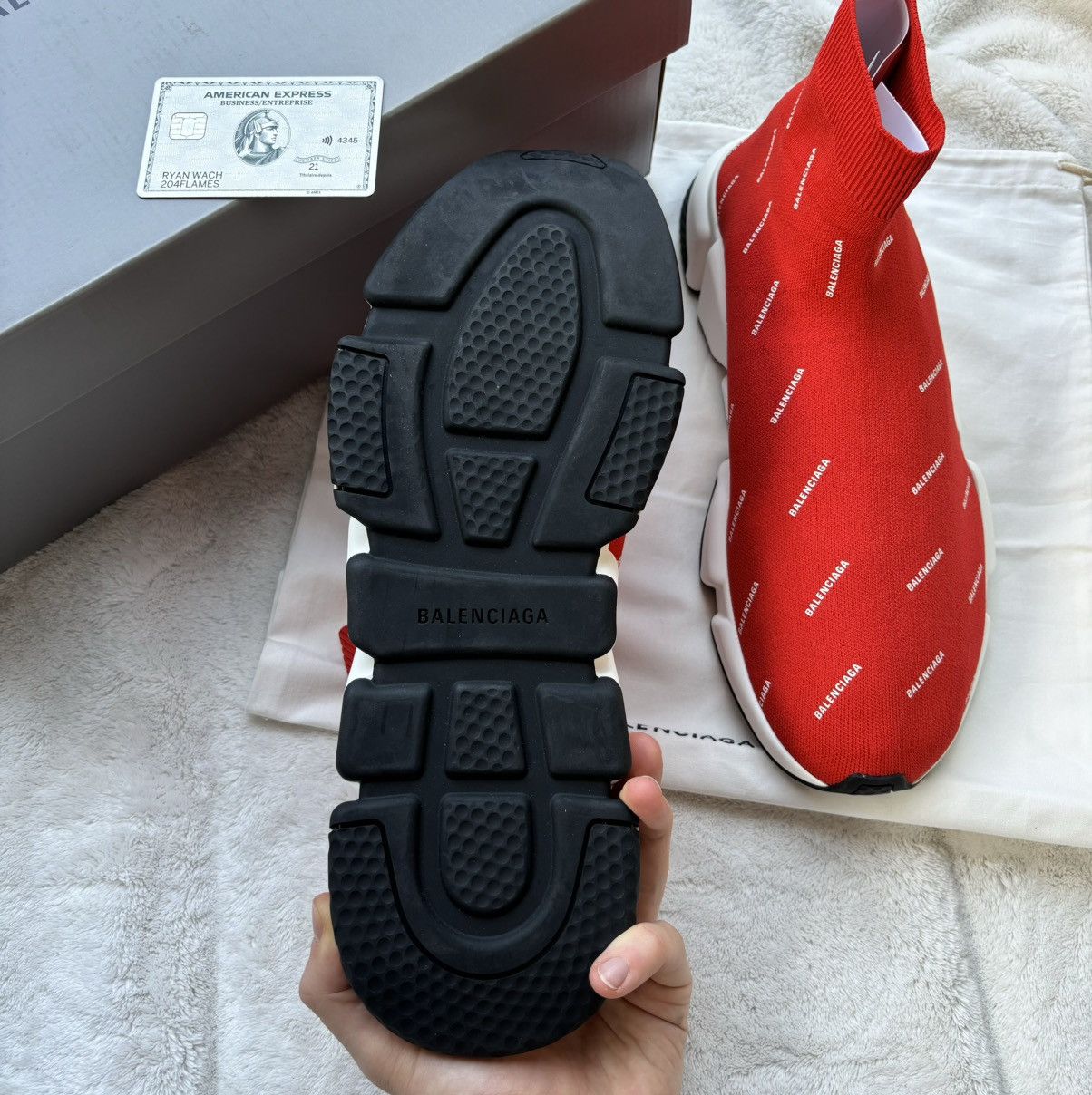 Balenciaga Balenciaga Red All Over Speed Runners Sneakers Size US 13 / EU 46 - 4 Thumbnail