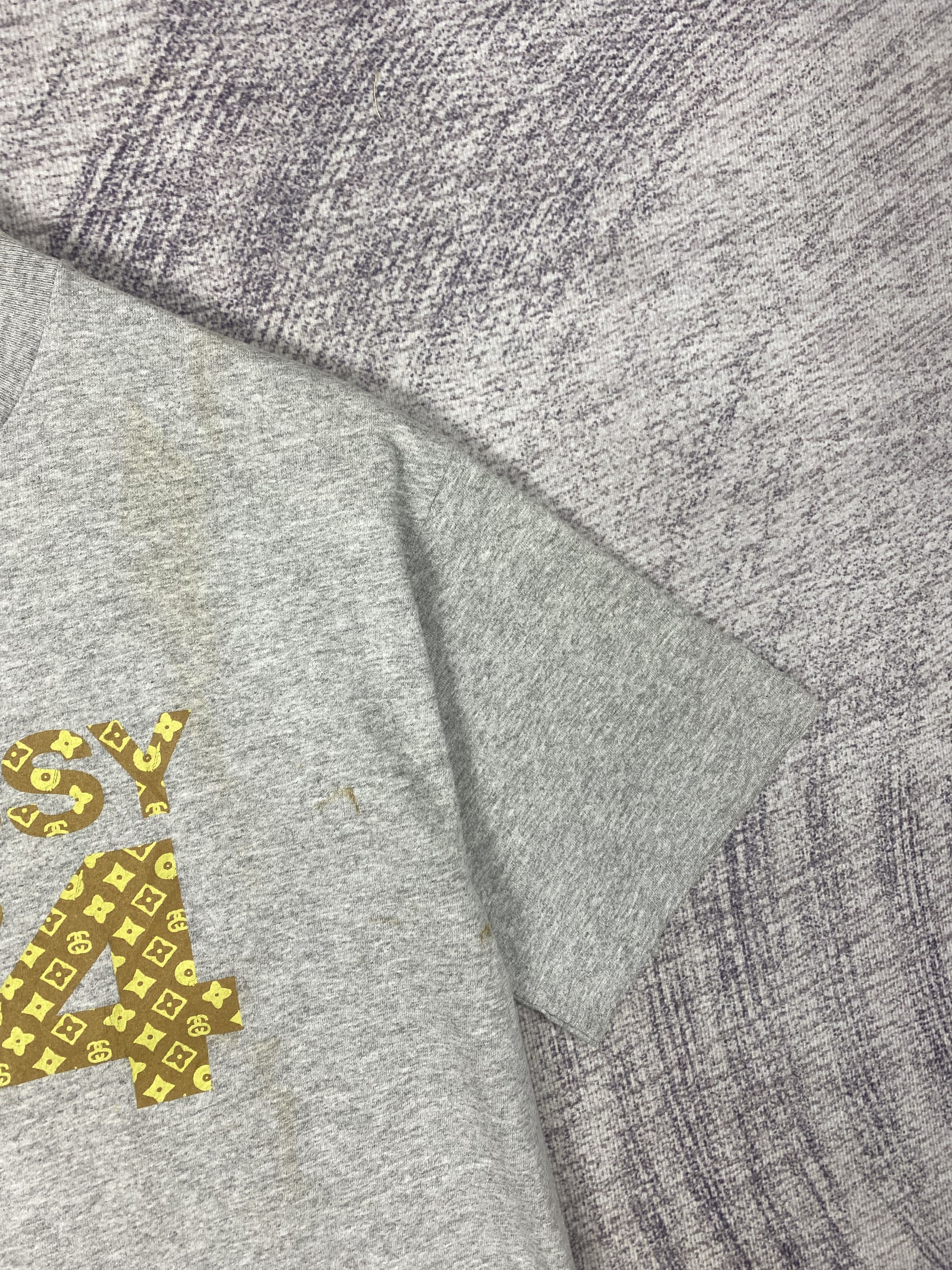 Stussy Vintage Stussy N°4 Logo Tee Grey with Yellow Monogram Print Size US M / EU 48-50 / 2 - 3 Thumbnail