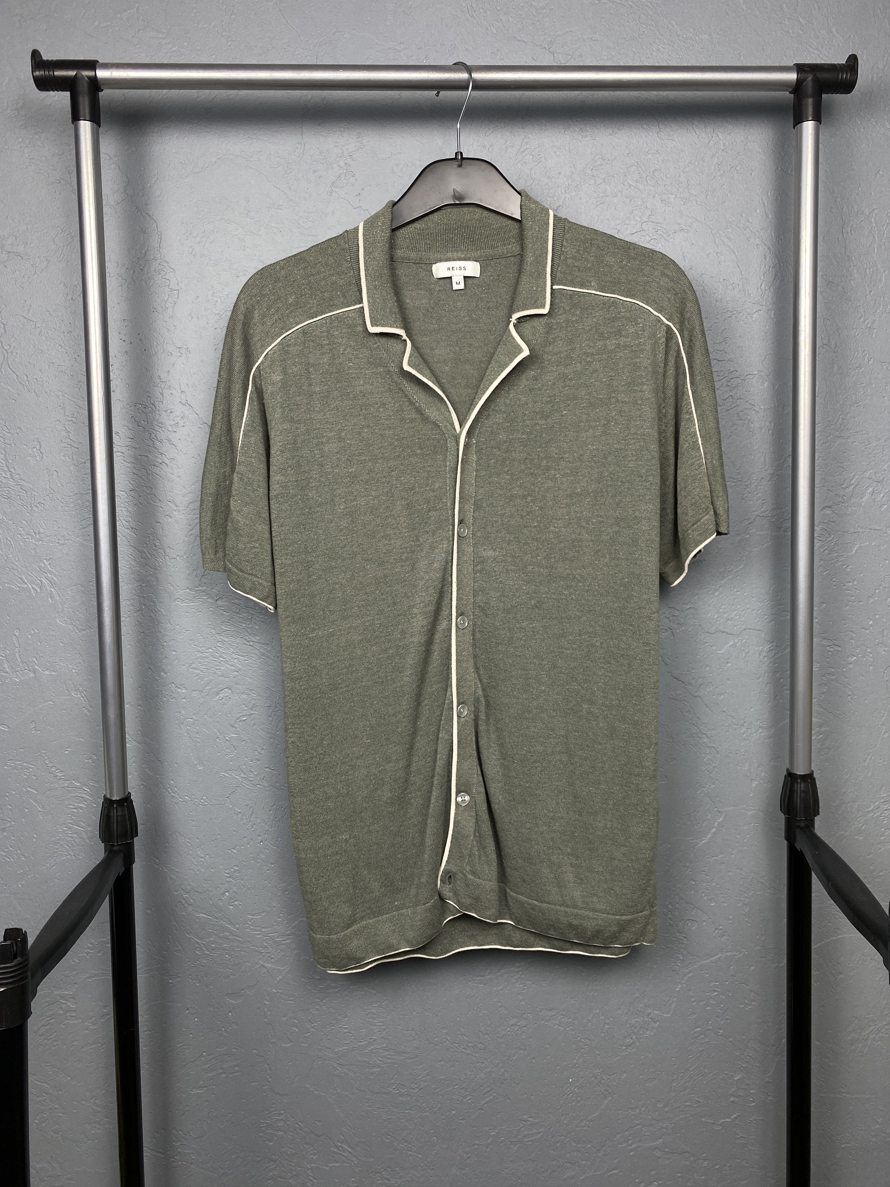 Reiss × Vintage Reiss Vintage Mens Linen Knit Polo Shirt Size US M / EU 48-50 / 2 - 1 Thumbnail