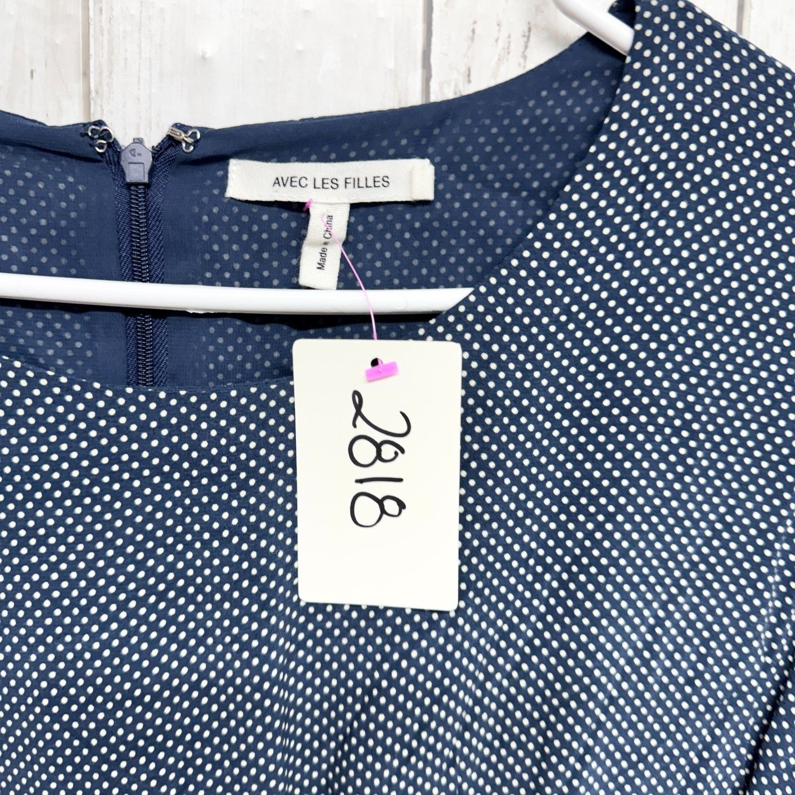 Other Avec Les Filles Dress Size Large Polka Dot Long Sleeve Mini Size L / US 10 / IT 46 - 2 Thumbnail