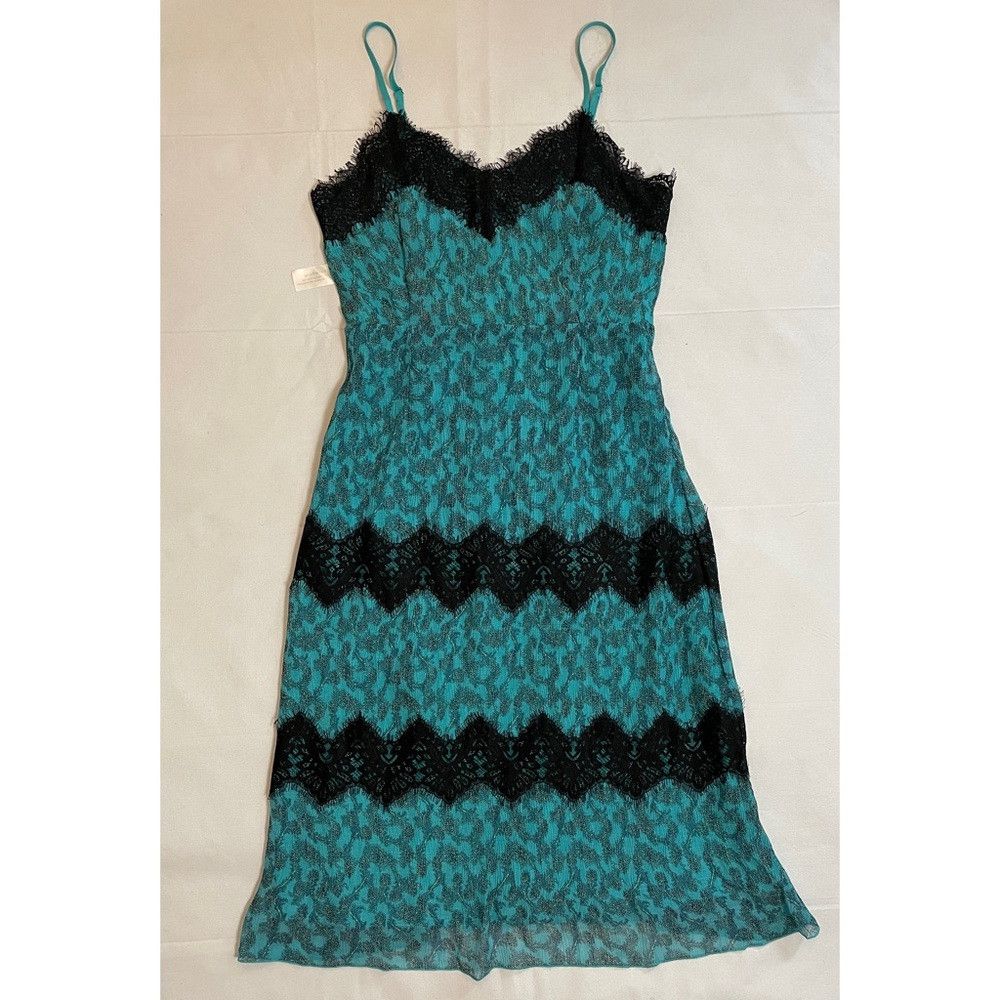 chinese dress ladies Foxiedox Black and Blue Floral Lace Dress- Size ~S – The Saved Collection main image 0