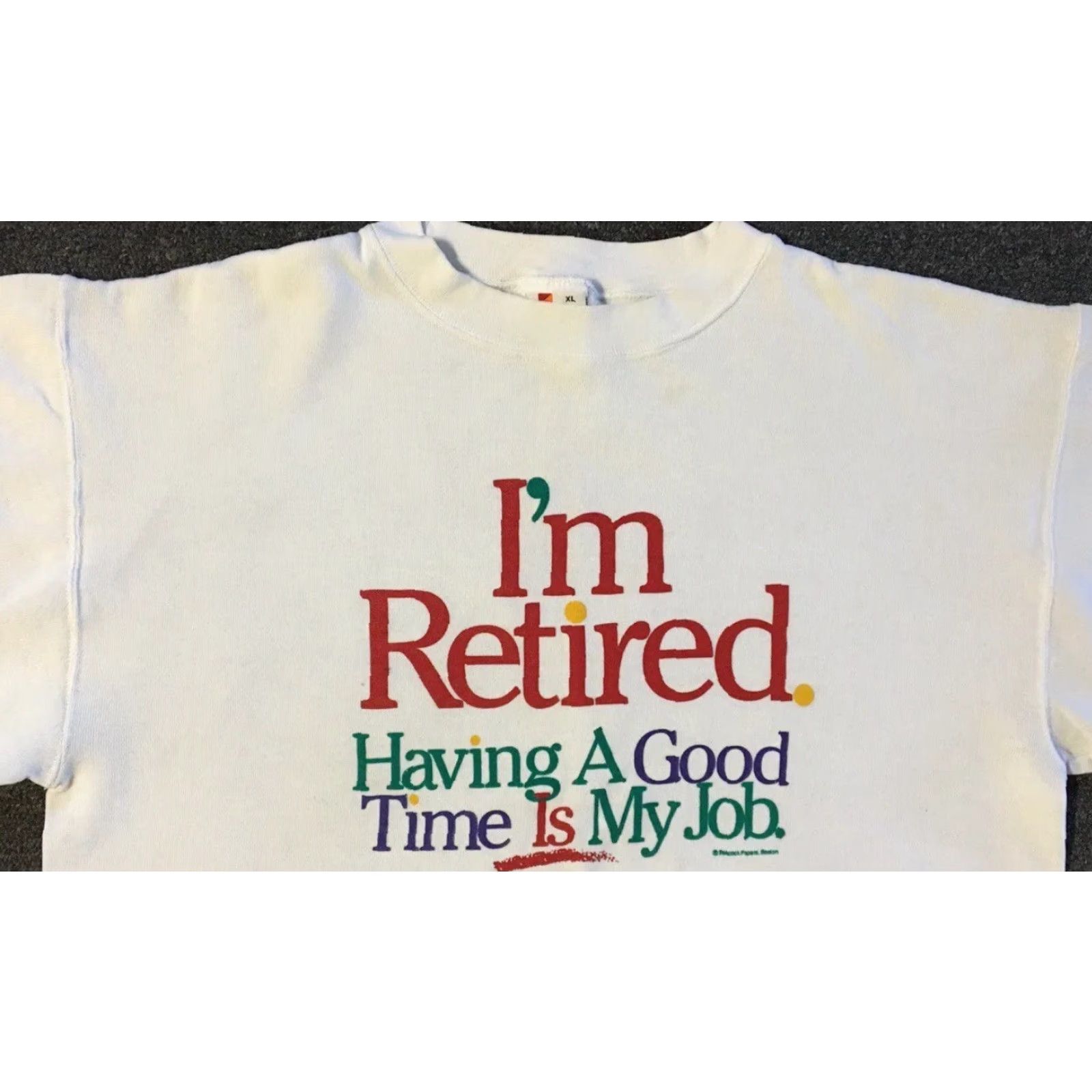 Vintage VINTAGE 90s Grandpa Hoodie M White Distressed Sweatshirt Im Retired Faded Joke Dad Grunge 80s 90s Size US M / EU 48-50 / 2 - 5 Thumbnail
