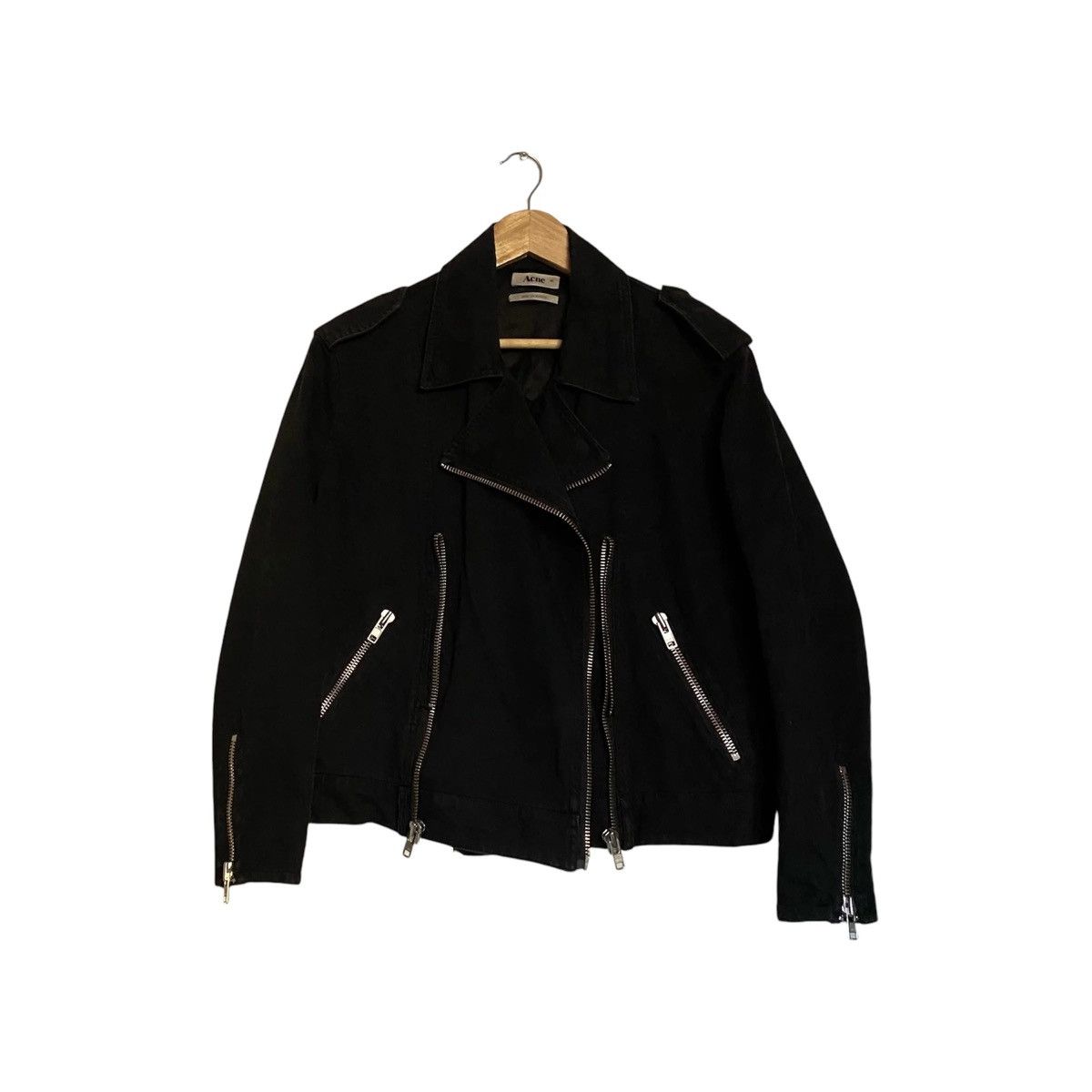 Acne Studios Acne Studios Pop Classics Denim Biker Jacket Size S / US 4 / IT 40 - 1 Thumbnail