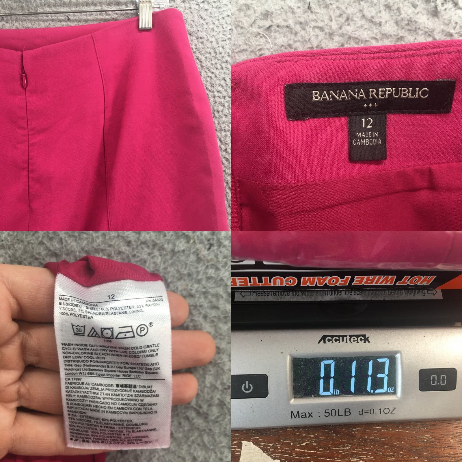 Banana Republic Banana Republic Pink Zip Back Mid Rise Pencil Skirt Womens 12 Casual Large 12 Pink Size 34" / US 12 / IT 48 - 8 Thumbnail