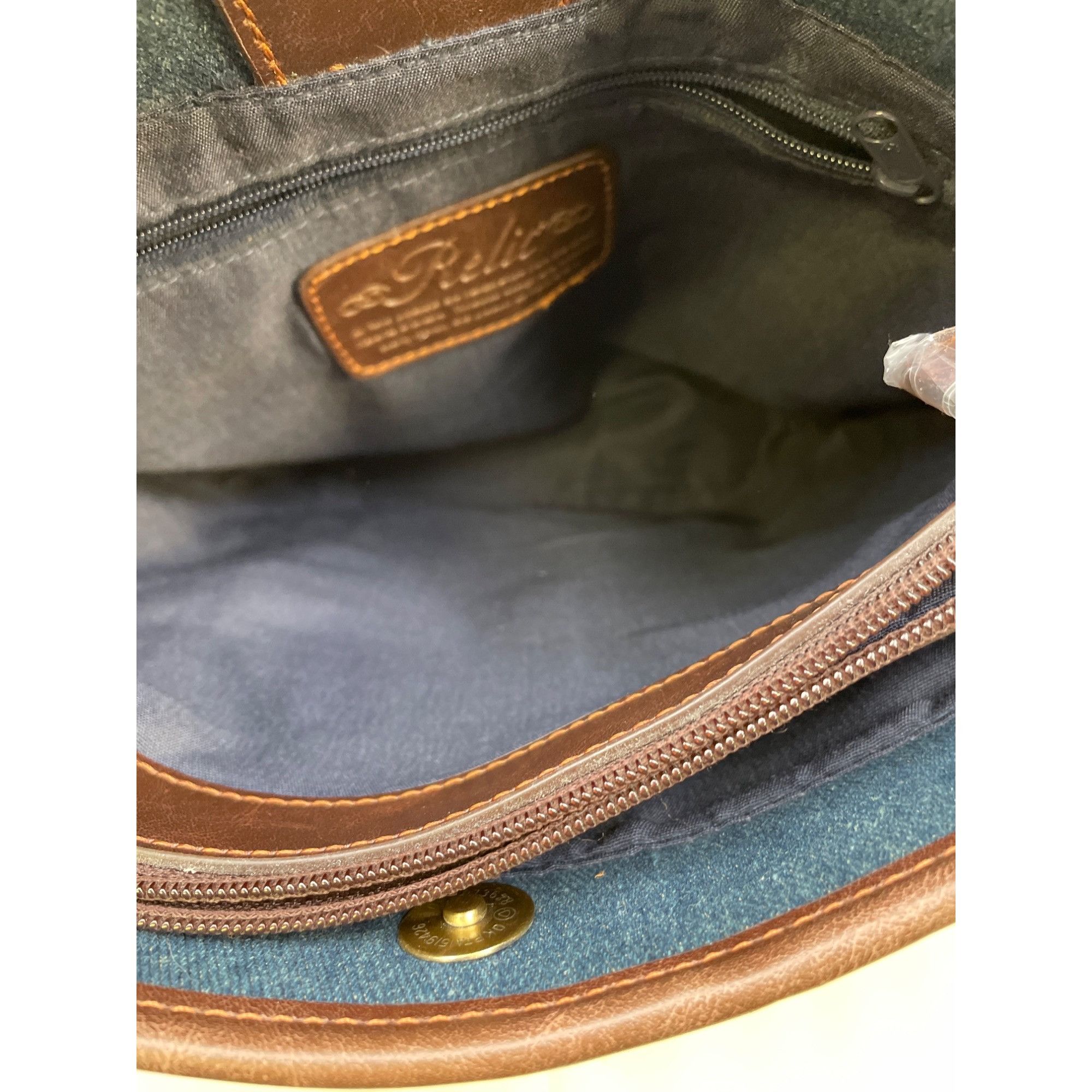 Relic Relic Women's Blue Denim Embroidered Cross Body Bag/ Purse S Size ONE SIZE - 7 Thumbnail