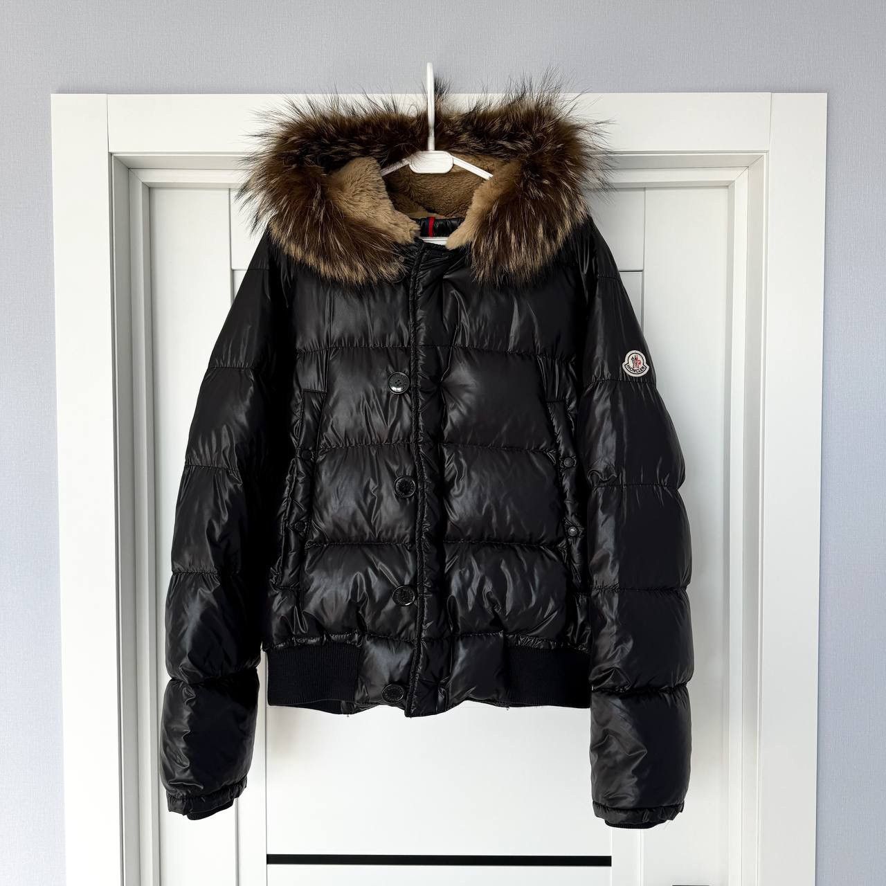 Image of Moncler Alpina Puffer Fur in Black, Men's (Size Medium)