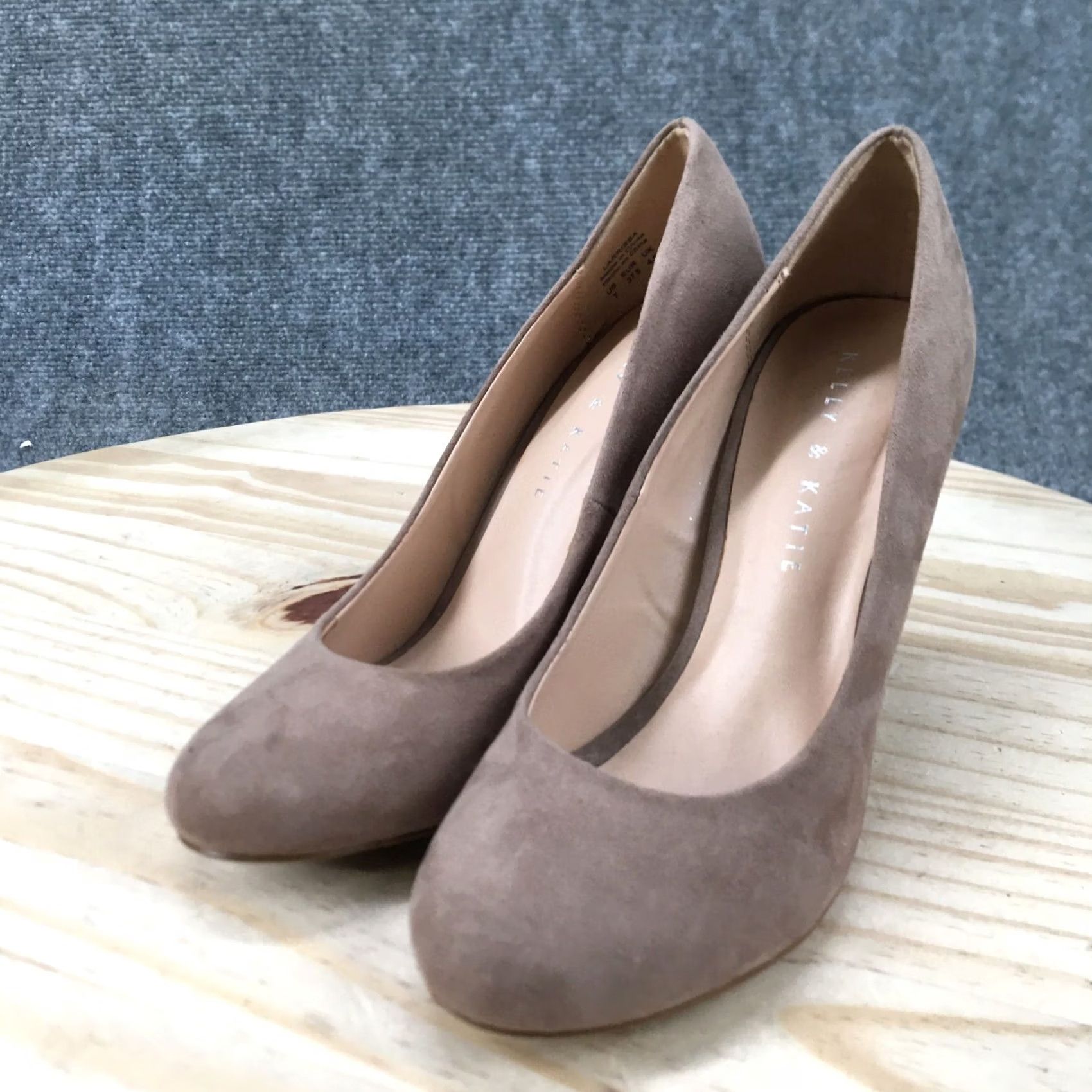 Vintage Kelly & Katie Pump Heels Womens 7 Beige Larrissa Slip On Stiletto Casual Suede Size US 7 / IT 37 - 5 Thumbnail