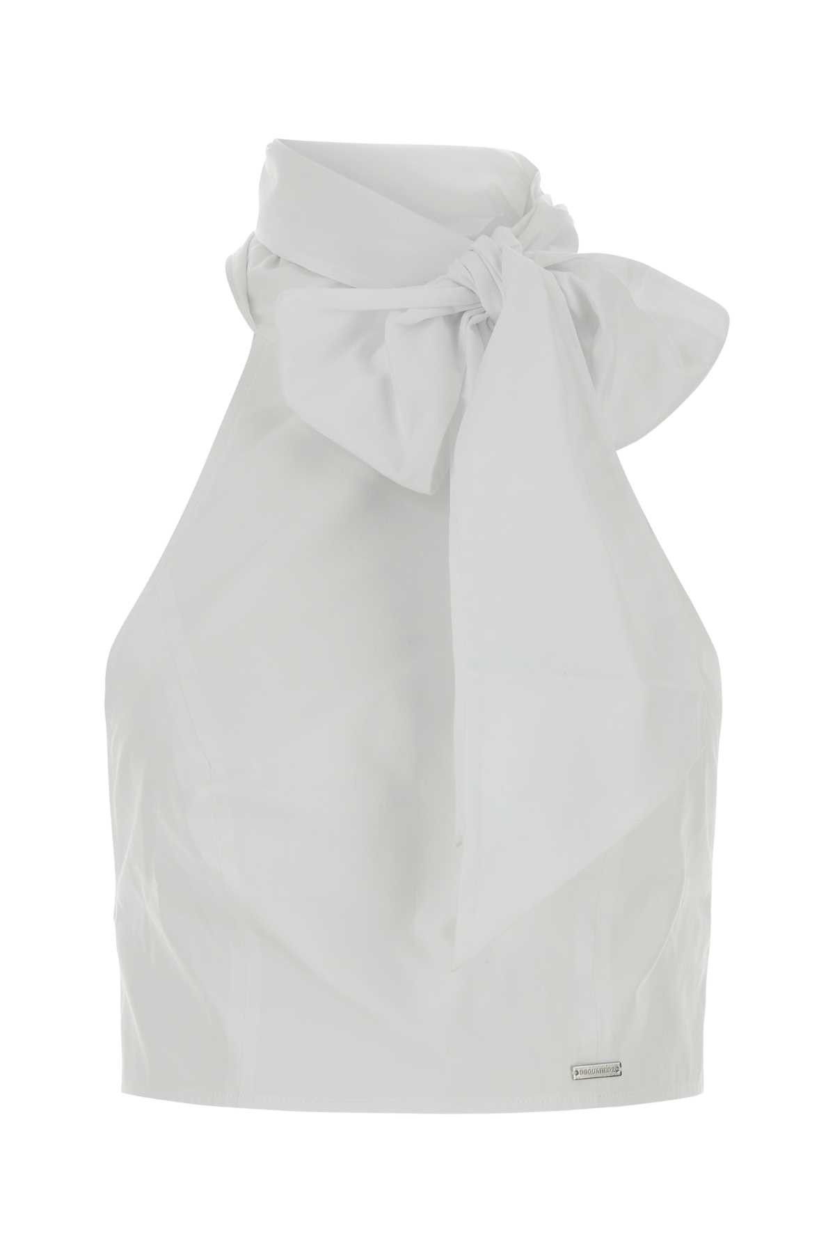 Dsquared2 White Poplin Top Size S / US 4 / IT 40 - 1 Thumbnail