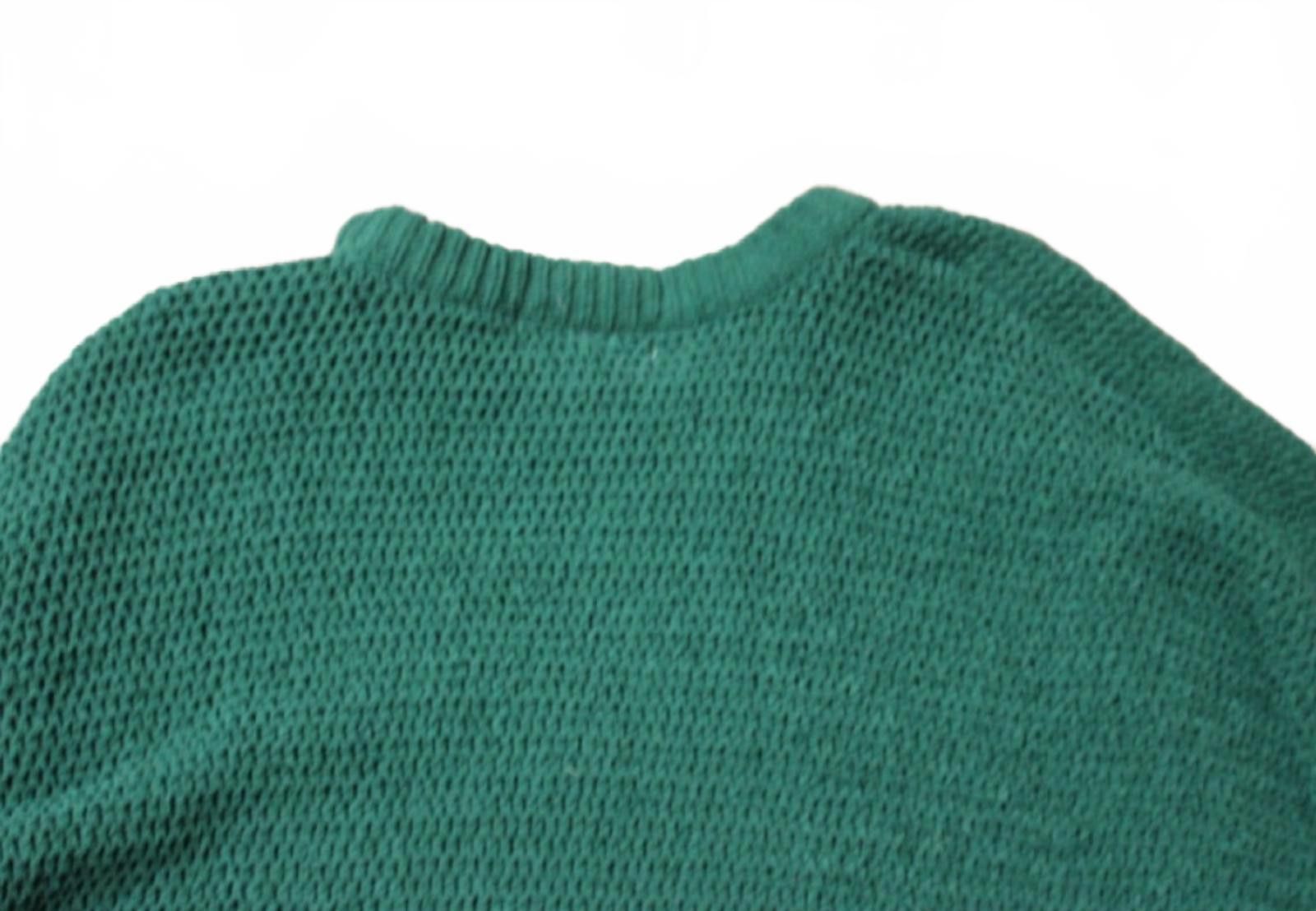Other Planet Gold Green Cable Knit Cropped Sweater XL Size XL / US 12-14 / IT 48-50 - 4 Thumbnail