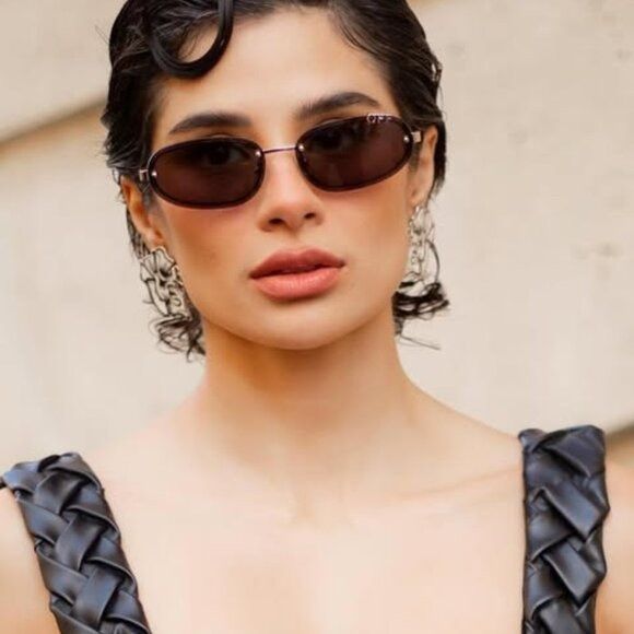 Off-White Off-White OERI13M MIAMI 7642 Sunglasses Gold Oval Frame Size ONE SIZE - 3 Thumbnail