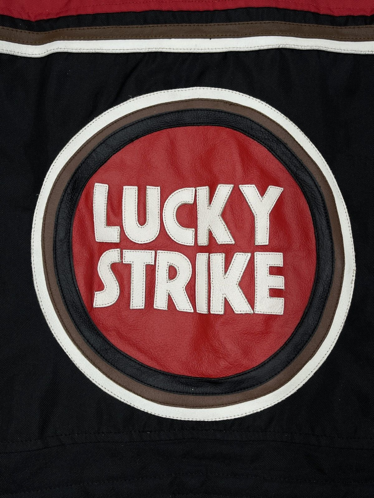 Leather Vintage Lucky Strike Leather Moto Racing Jacket Big Logo Size US L / EU 52-54 / 3 - 9 Thumbnail
