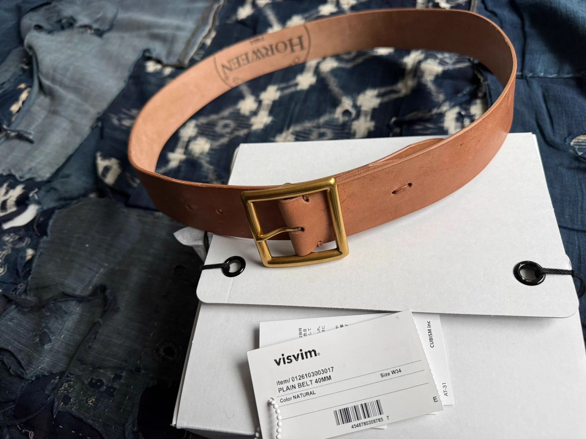 Visvim VISVIM 26SS Plain Belt 40mm Horse Leather Natural W34 Size 34 - 2 Thumbnail