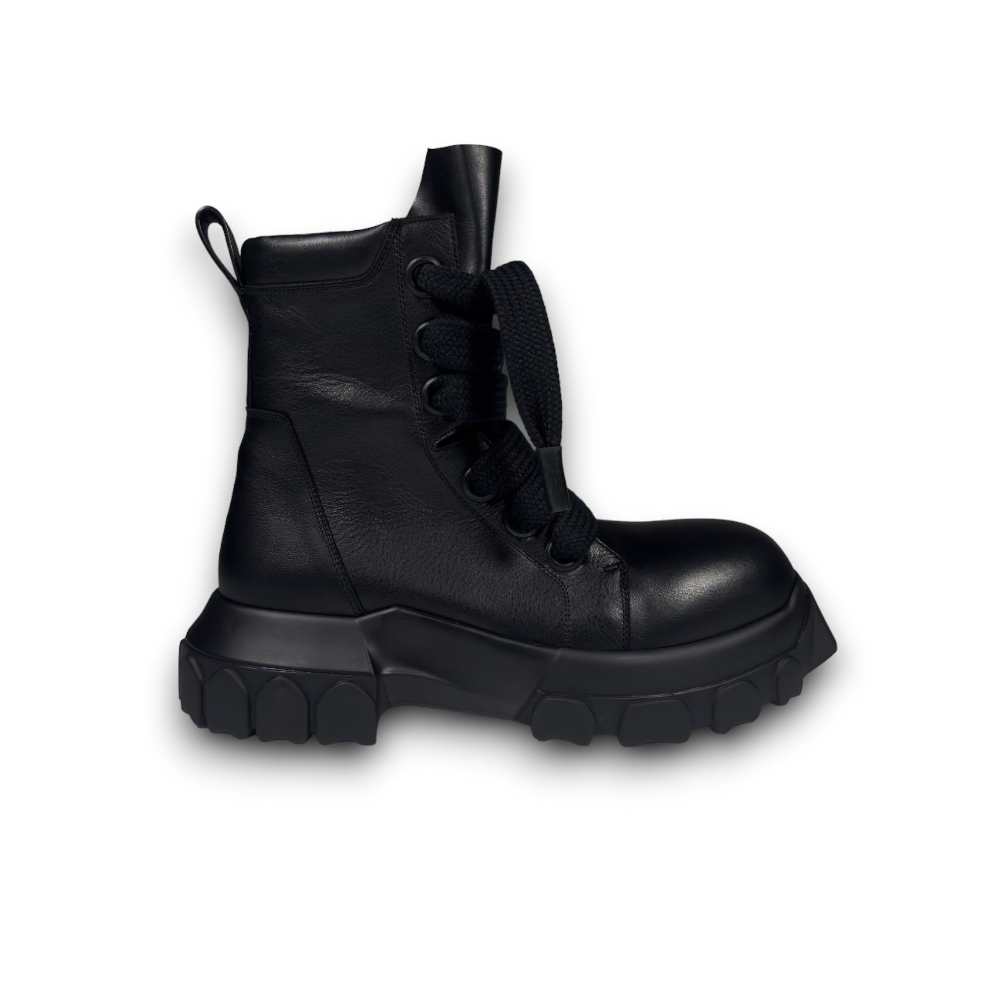 image of Rick Owens Jumbo Laced Bozo Tractor Boots Black Ss24 Lido, Men's (Size 9)