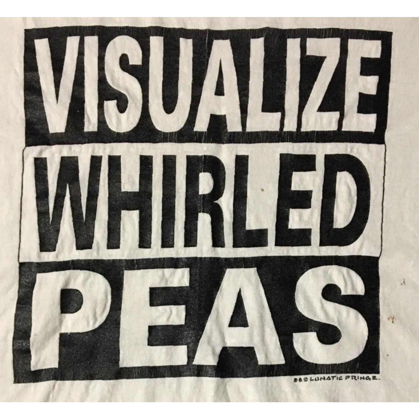 Vintage VINTAGE 90s Visualize Whirled Peas World Peace Faded Shirt 2XL White Men T-Shirt Grunge Humor Size US XXL / EU 58 / 5 - 2 Thumbnail