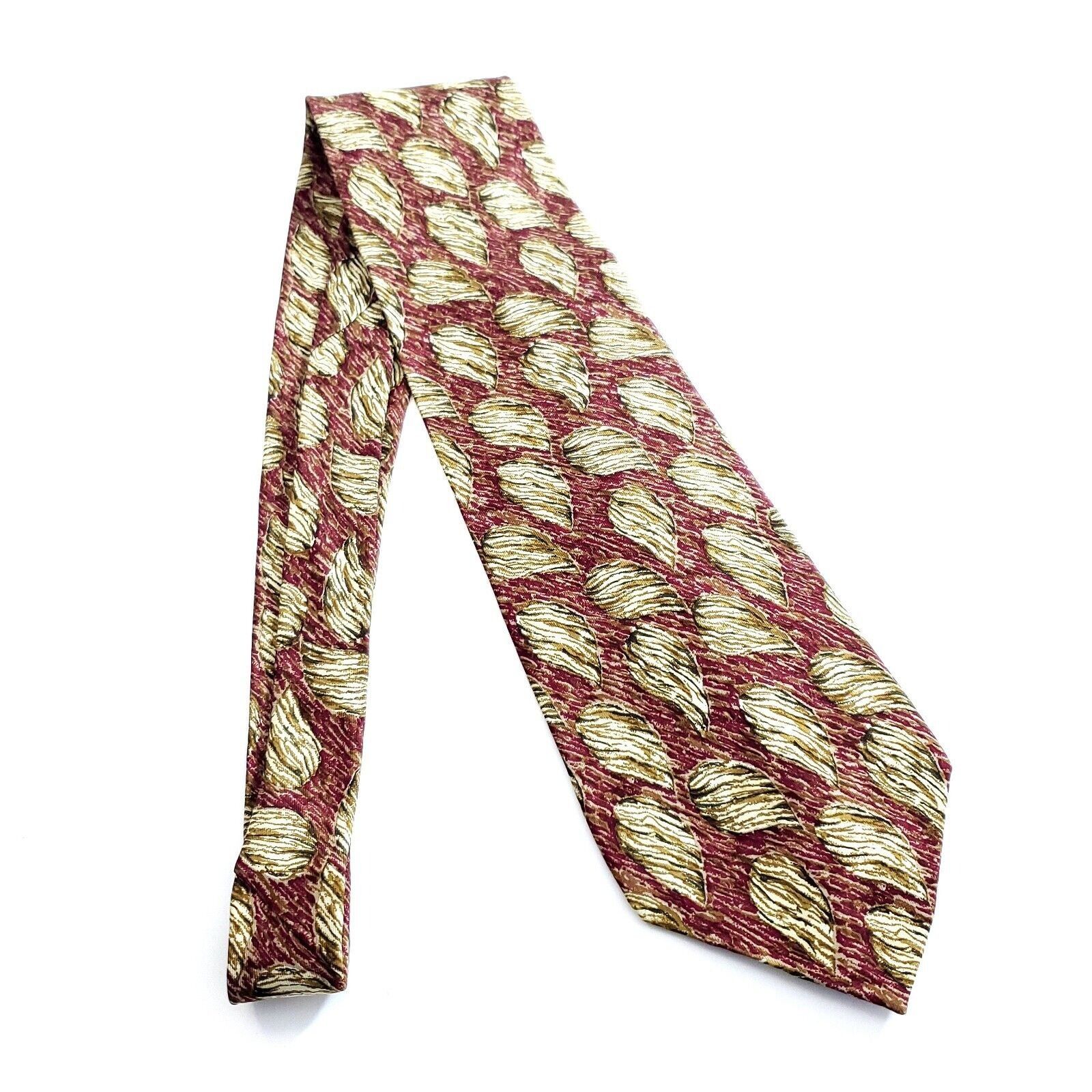 Calvin Klein Vintage Calvin Klein Red Tan Floral Print Wide Silk Tie Size ONE SIZE - 6 Thumbnail