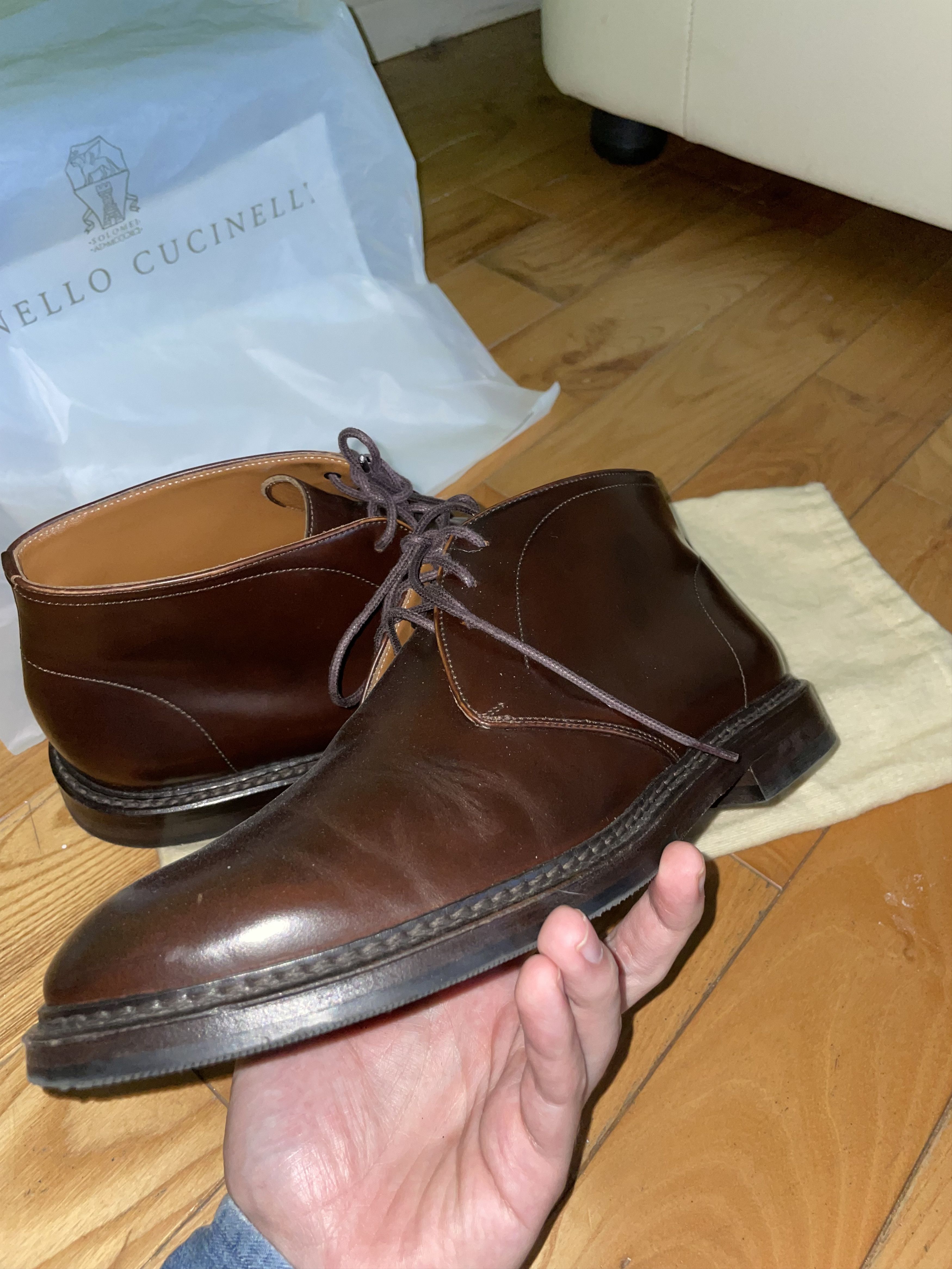 Brunello Cucinelli Brunello Cucinelli Shell cordovan Chukka boots Size US 8.5 / EU 41-42 - 12 Thumbnail