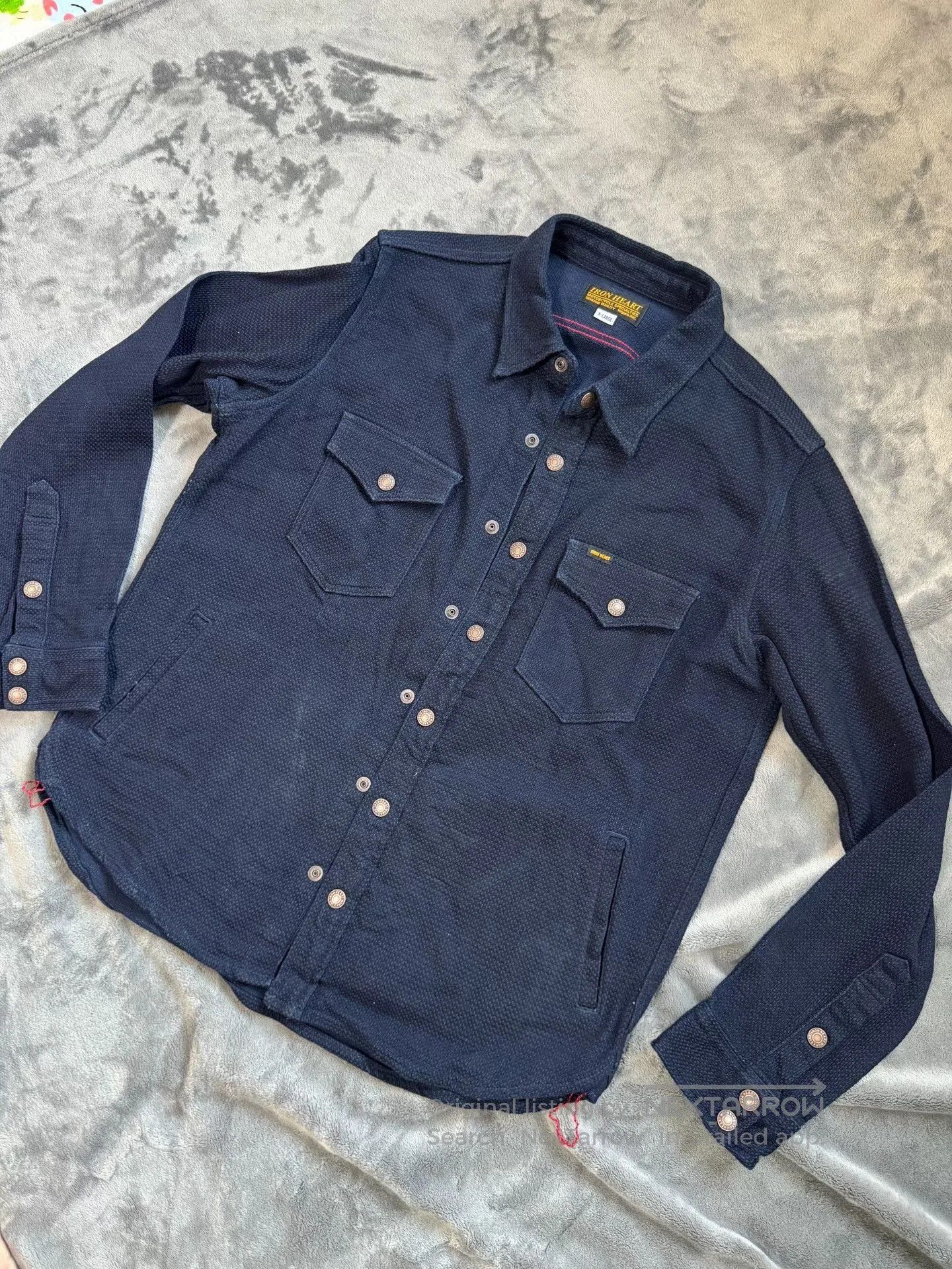 Iron Heart IRON HEART 12oz Sashiko Work Shirt. Size US XL / EU 56 / 4 - 1 Thumbnail