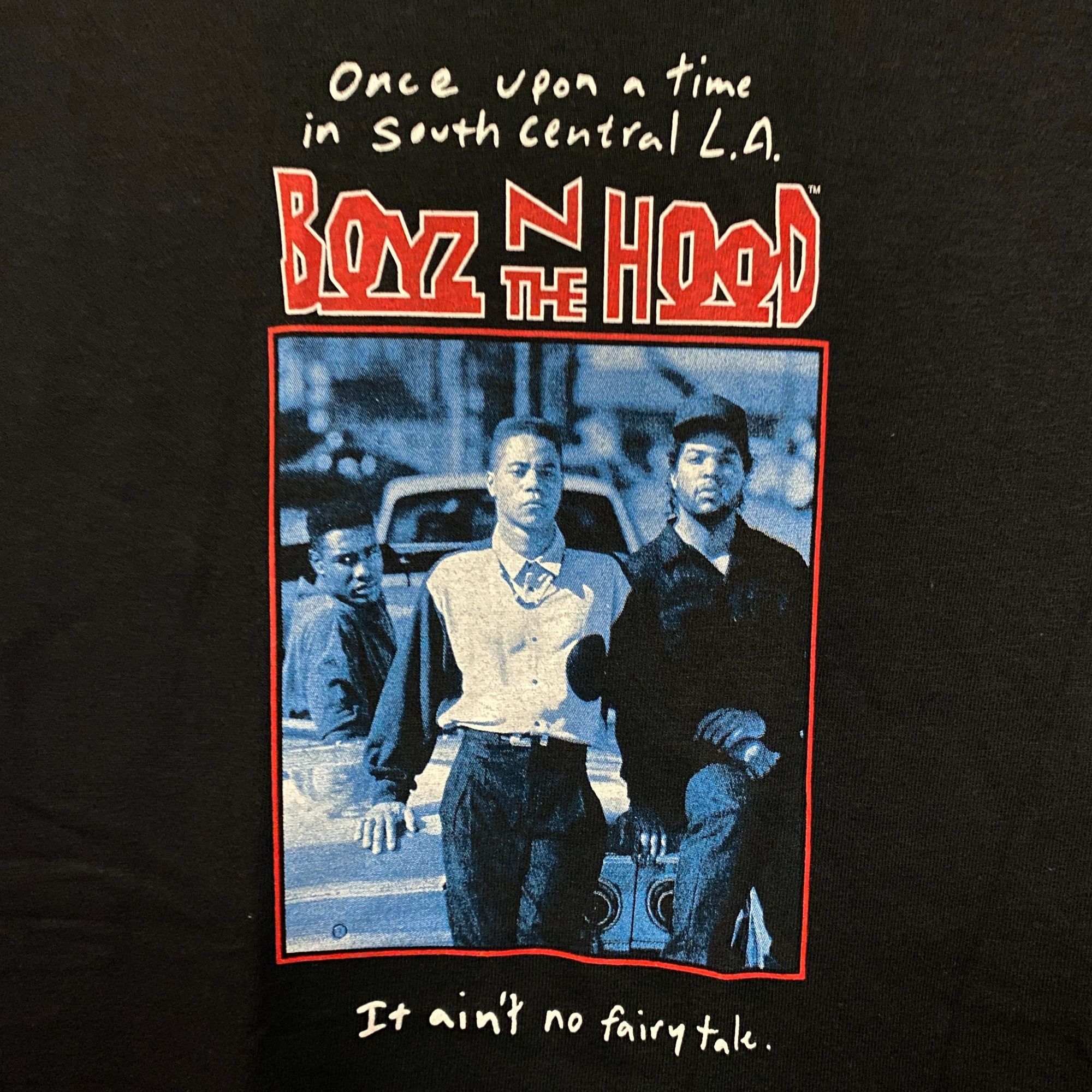 Rap Tees Boyz In The Hood It Ain't No Fairytale Movie Poster T-Shirt Size US S / EU 44-46 / 1 - 2 Thumbnail