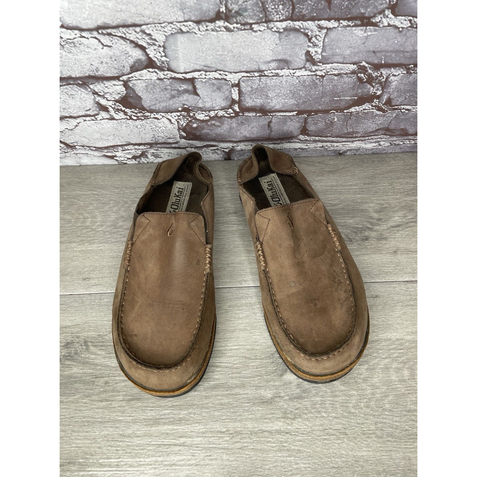 Olukai OluKai Moloa Brown Toffee Leather Slip On Loafers Casual Sho Size US 9 / EU 42 - 12 Thumbnail