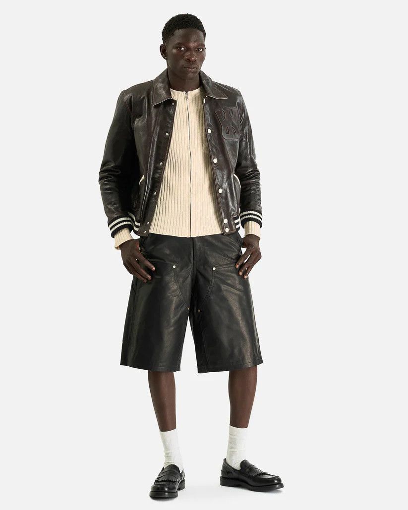 o1s1v1r1oon0825 Prince Varsity Jacket in Dark Brown