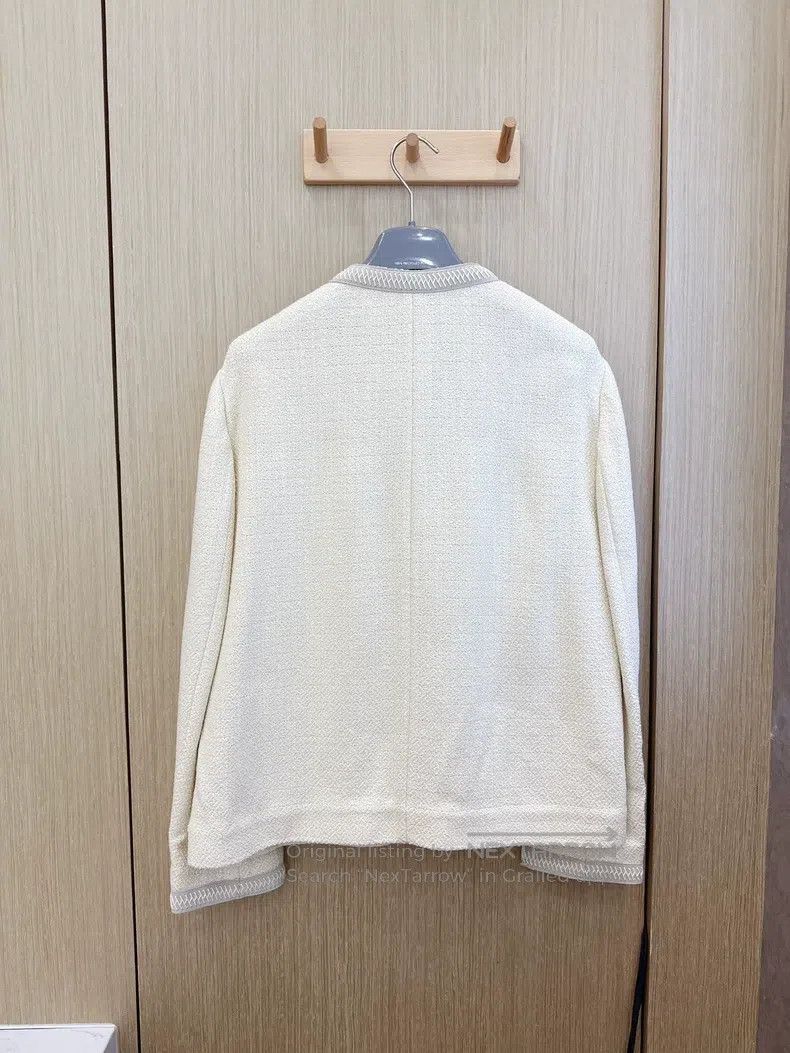 Loro Piana Loro Piana Milky white silk cotton woven jacket Size L / US 10 / IT 46 - 4 Thumbnail