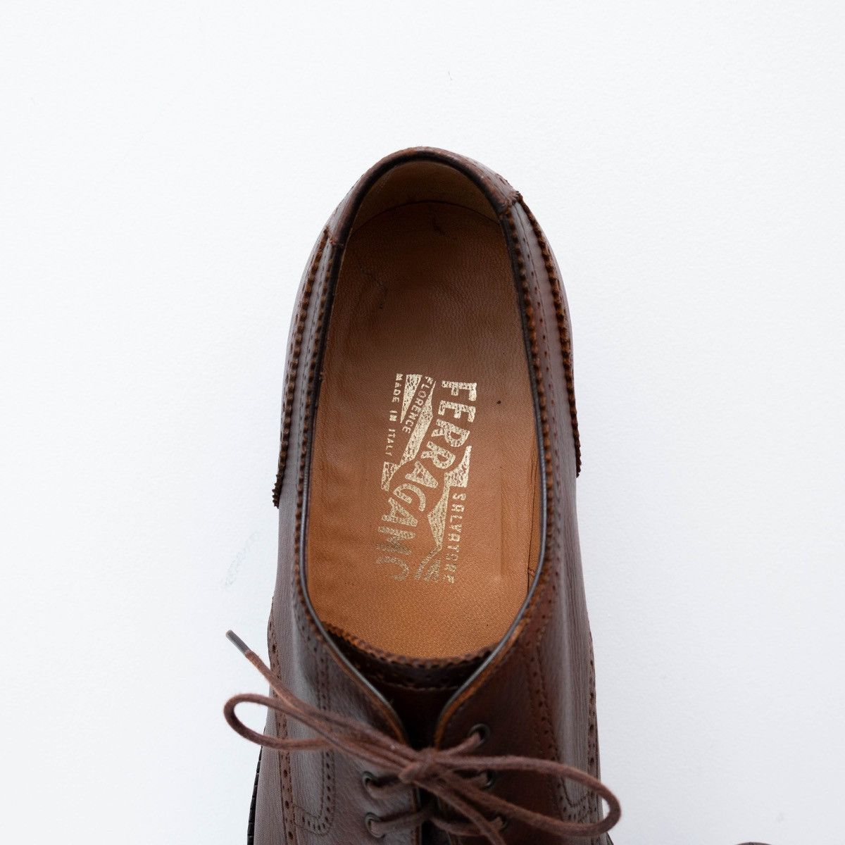 Salvatore Ferragamo Salvatore Ferragamo Brown Leather Oxford CapToe Brogue 10.5D Size US 10.5 / EU 43-44 - 9 Thumbnail
