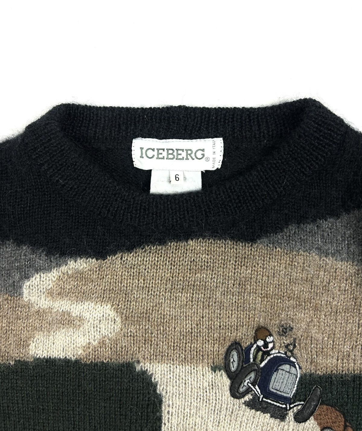 Iceberg rare Iceberg 90s Cartoon Racing Wool Sweater Vintage Italy Size US L / EU 52-54 / 3 - 14 Thumbnail